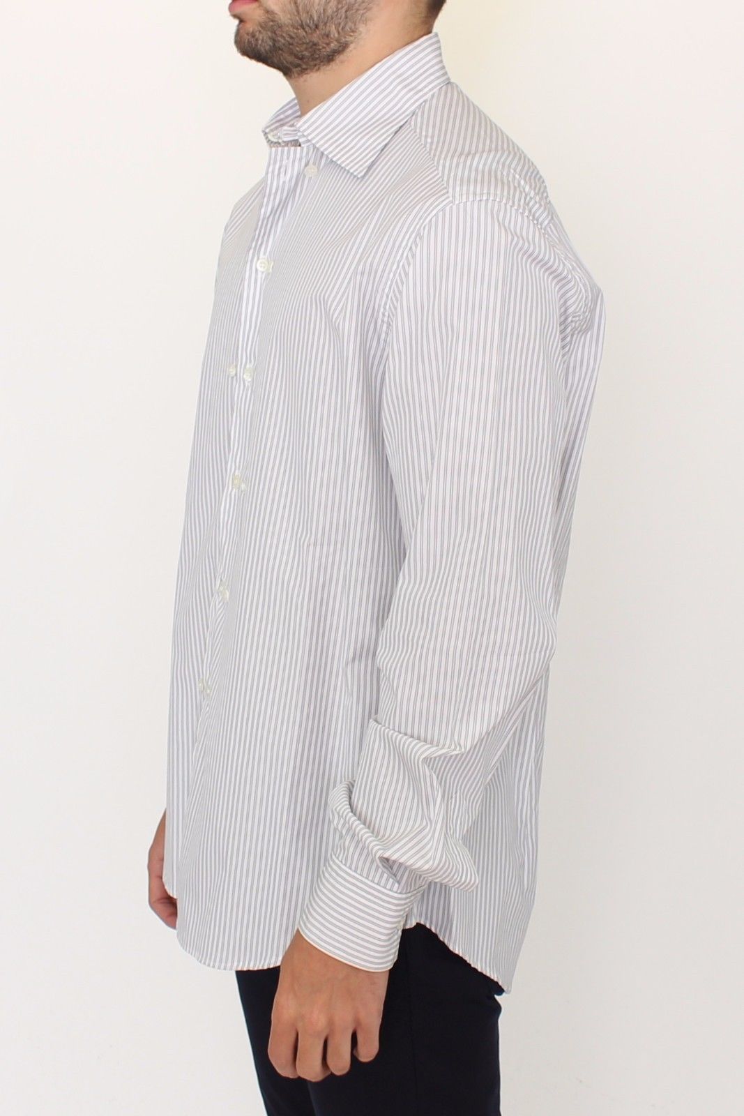 Gray Striped Regular Fit Casual Men's Shirt - Ermanno Scervino - Modalova