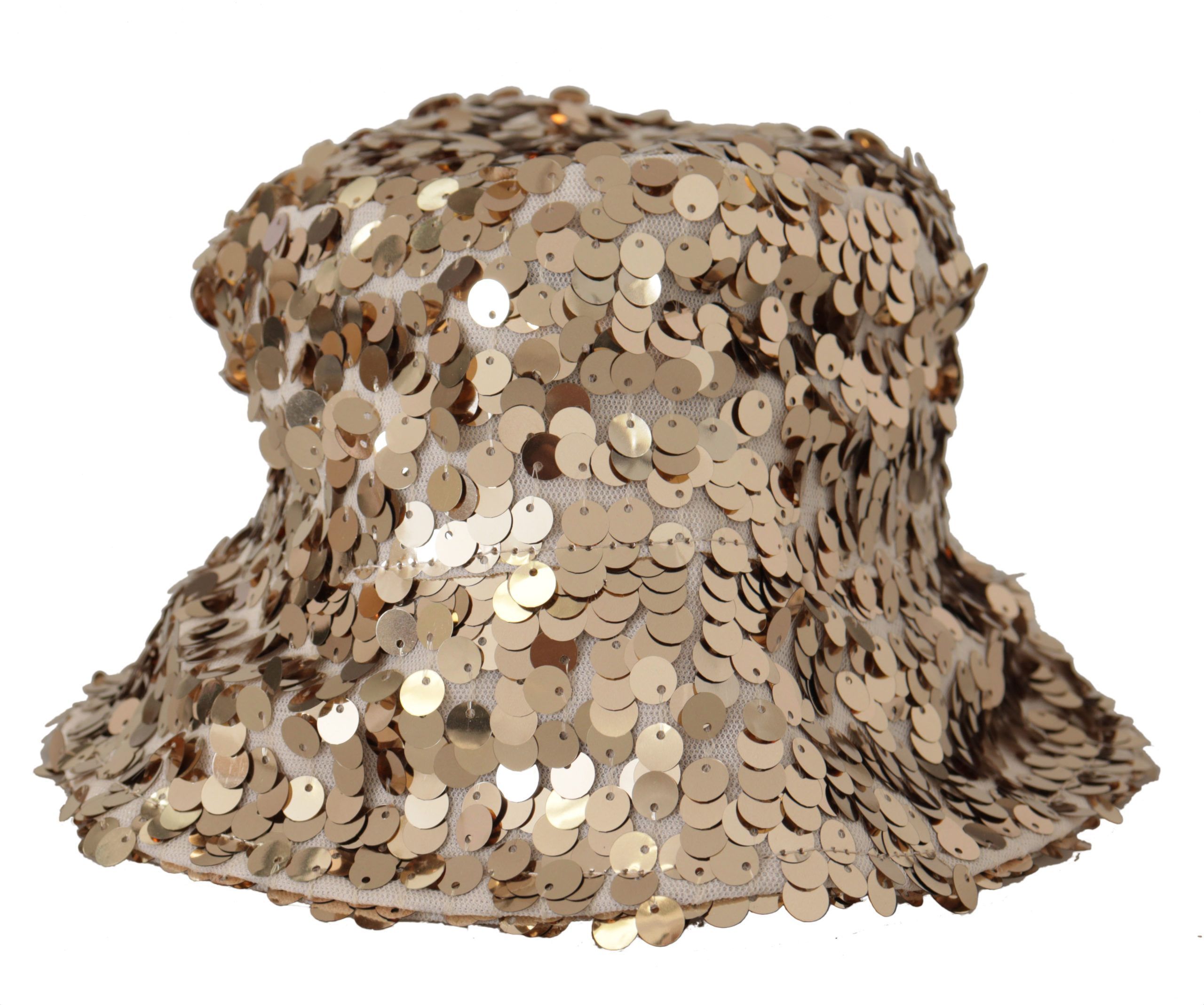 Silk Sequin Embellished Designer Brim Bucket Women's Hat - Dolce & Gabbana - Modalova