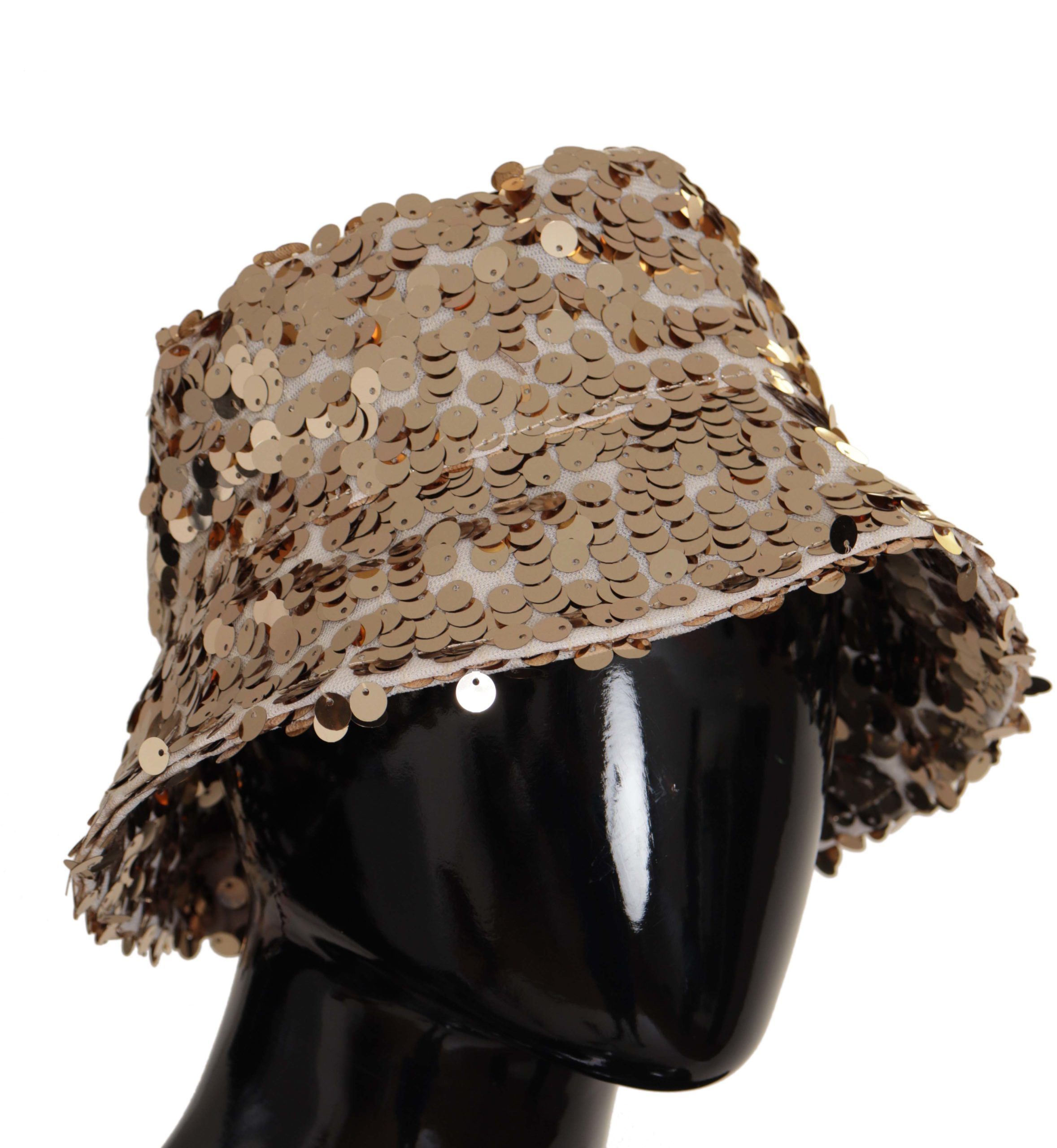 Silk Sequin Embellished Designer Brim Bucket Women's Hat - Dolce & Gabbana - Modalova