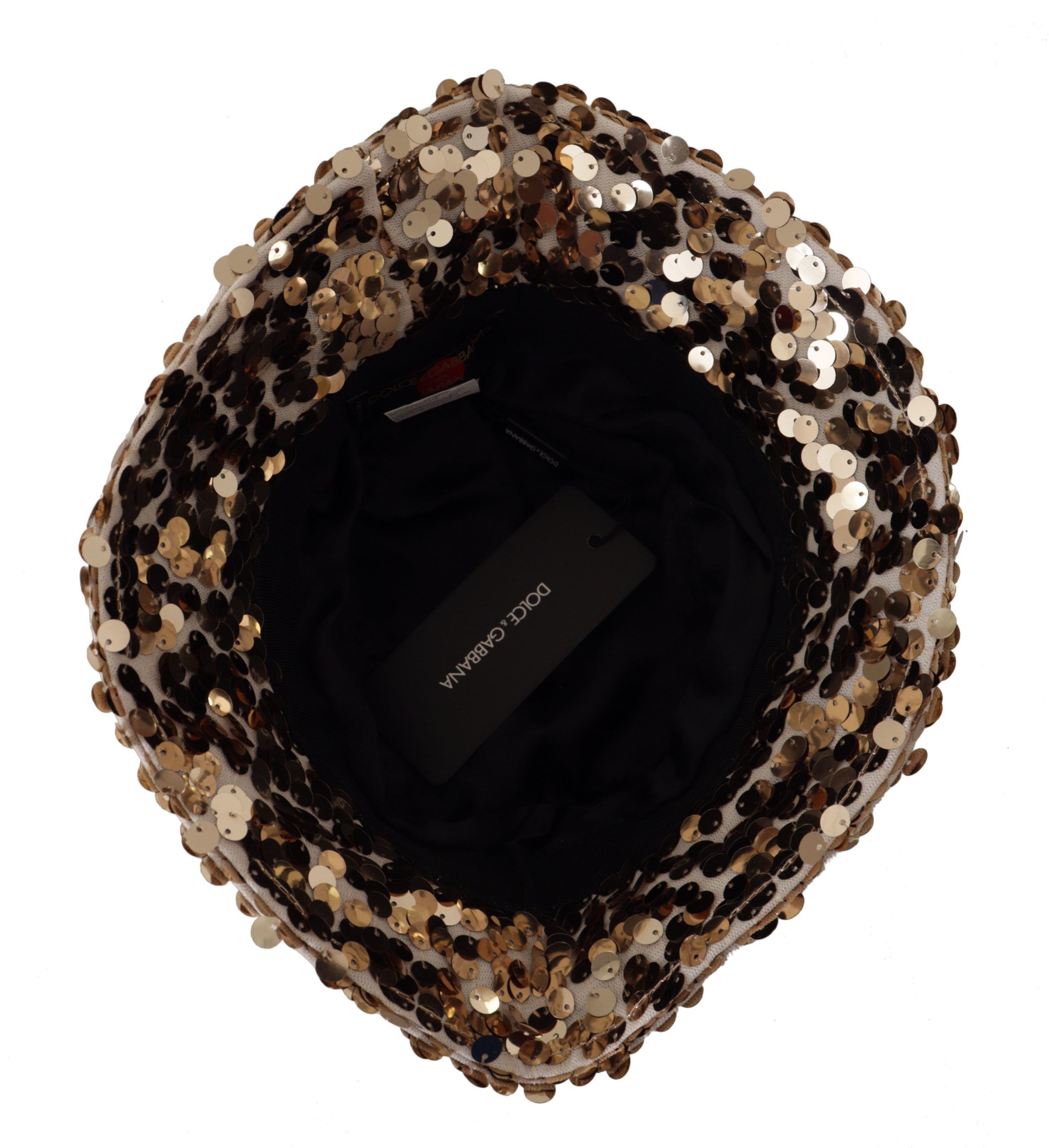 Silk Sequin Embellished Designer Brim Bucket Women's Hat - Dolce & Gabbana - Modalova