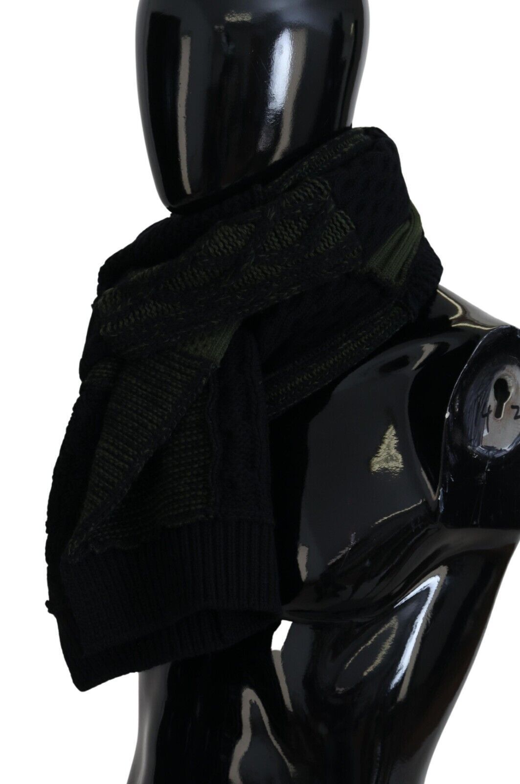 Black Green Knitted Men Neck Wrap Shawl Men's Scarf - Dolce & Gabbana - Modalova