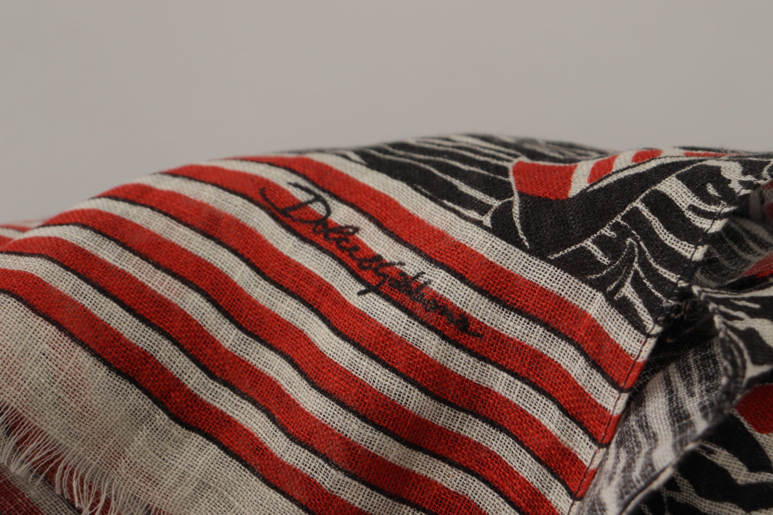 Red Linen Sailboat Stripe Print Shawl Men's Scarf - Dolce & Gabbana - Modalova