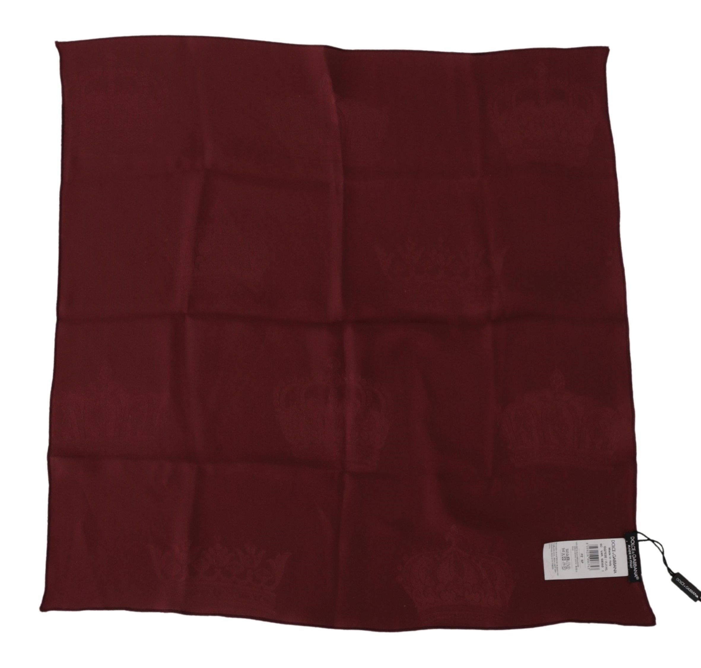 Maroon Silk Crown Square Wrap Handkerchief Men's Scarf - Dolce & Gabbana - Modalova