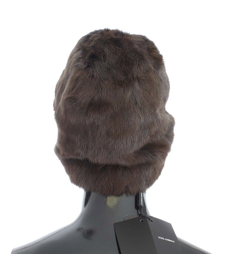 Weasel Fur Womens Cashmere Hat Beanie - Dolce & Gabbana - Modalova