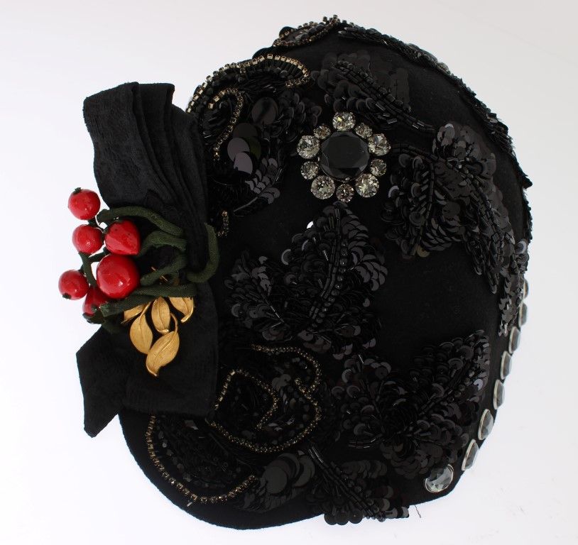 Crystal Gold Cherries Brooch Women's Hat - Dolce & Gabbana - Modalova