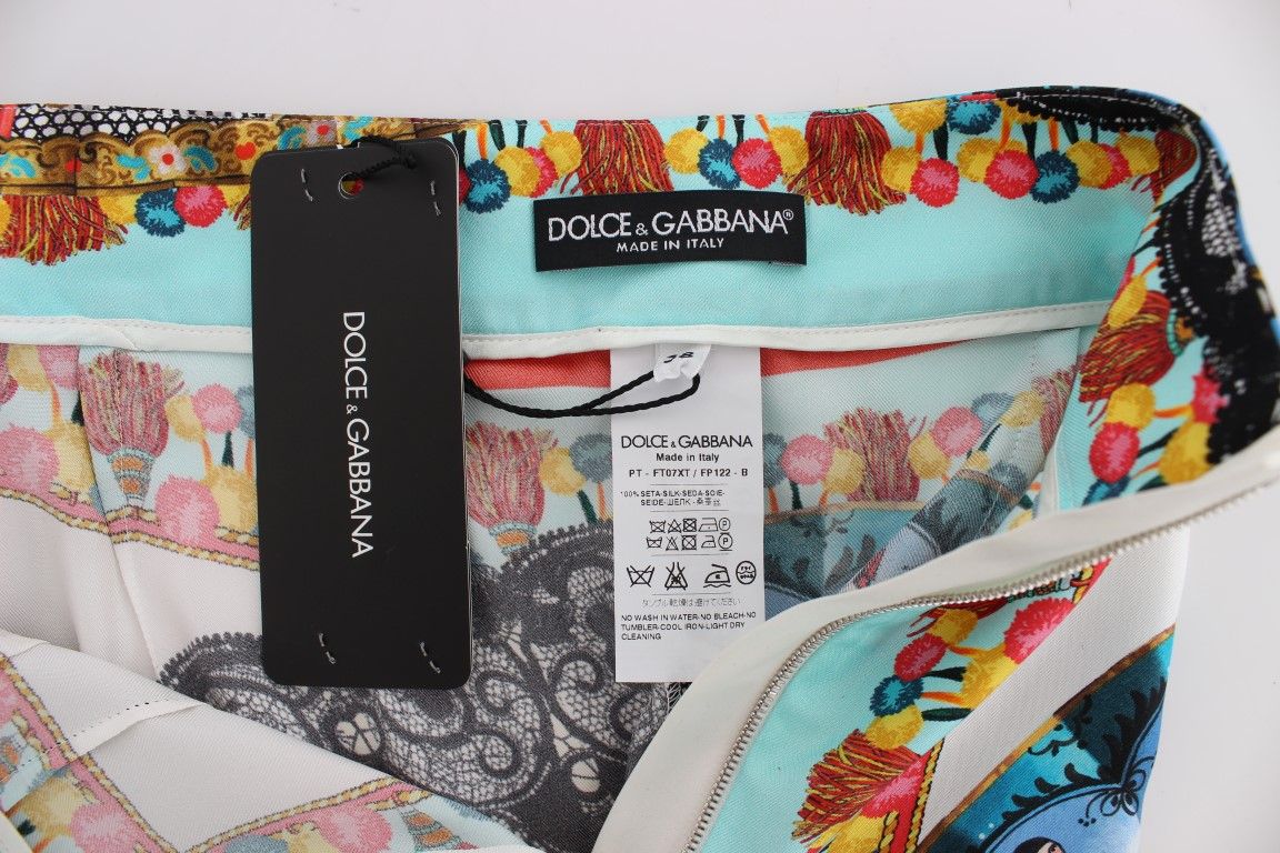 Majolica Sicily Silk Women's Pants - Dolce & Gabbana - Modalova