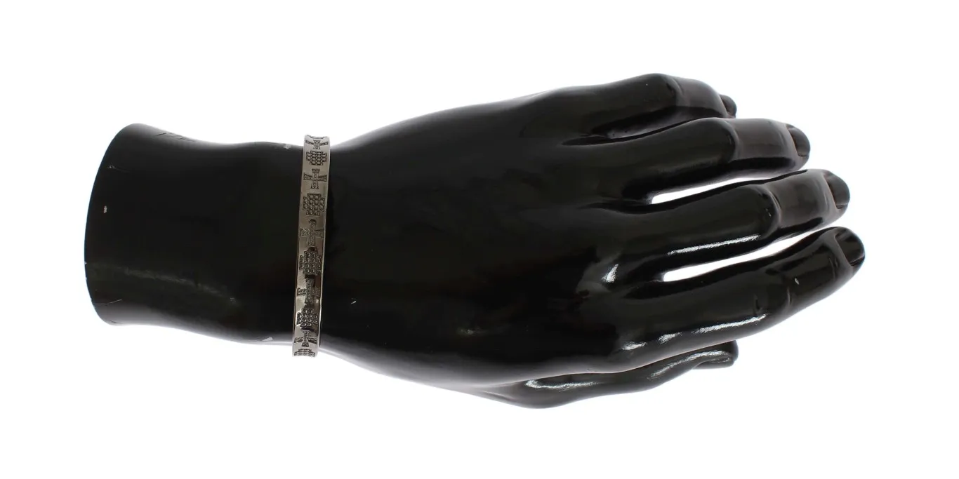 Rhodium 925 Silver Bangle Women's Bracelet - Nialaya - Modalova