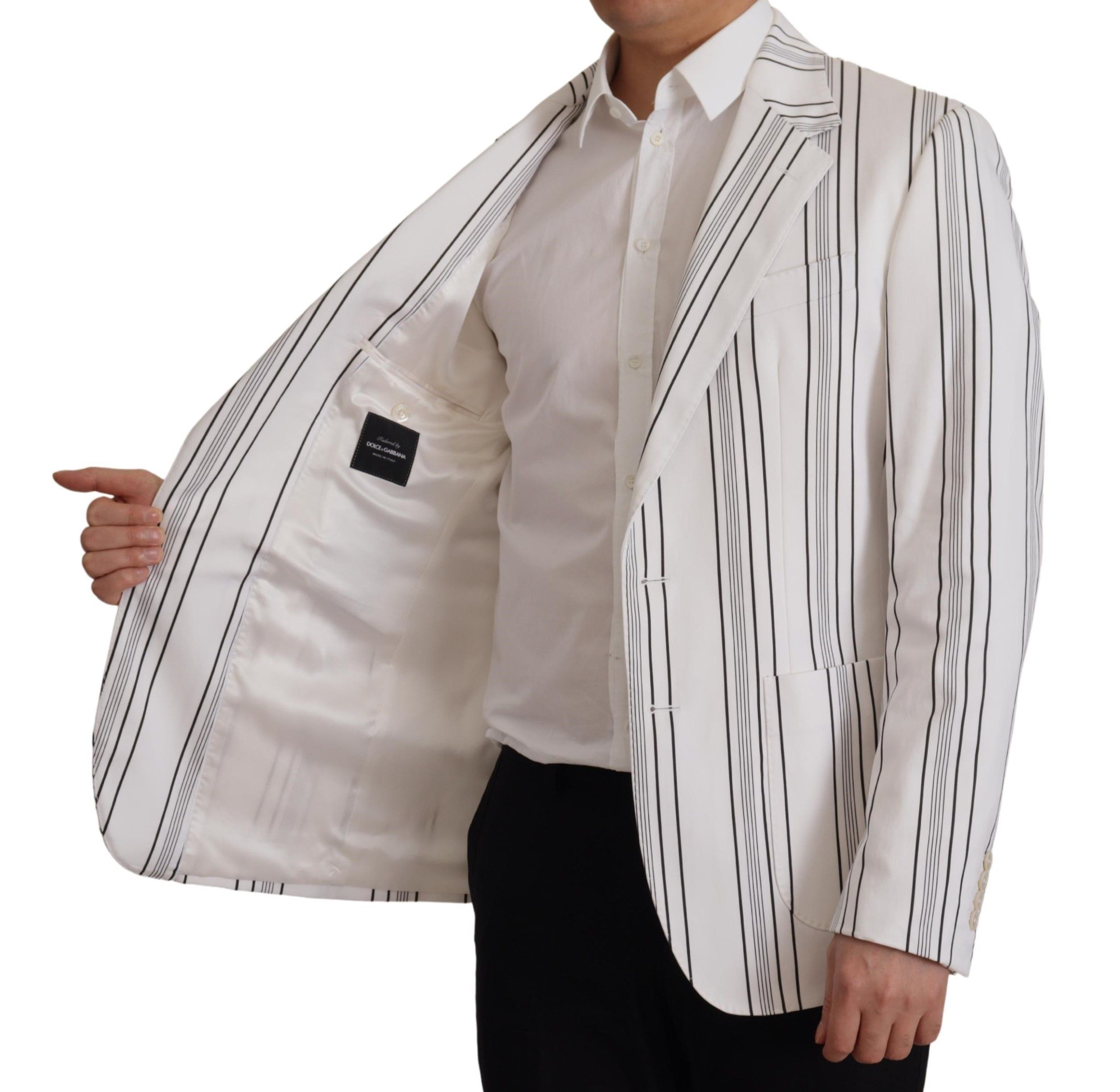 Stripes Cotton Single Breasted Men's Blazer - Dolce & Gabbana - Modalova