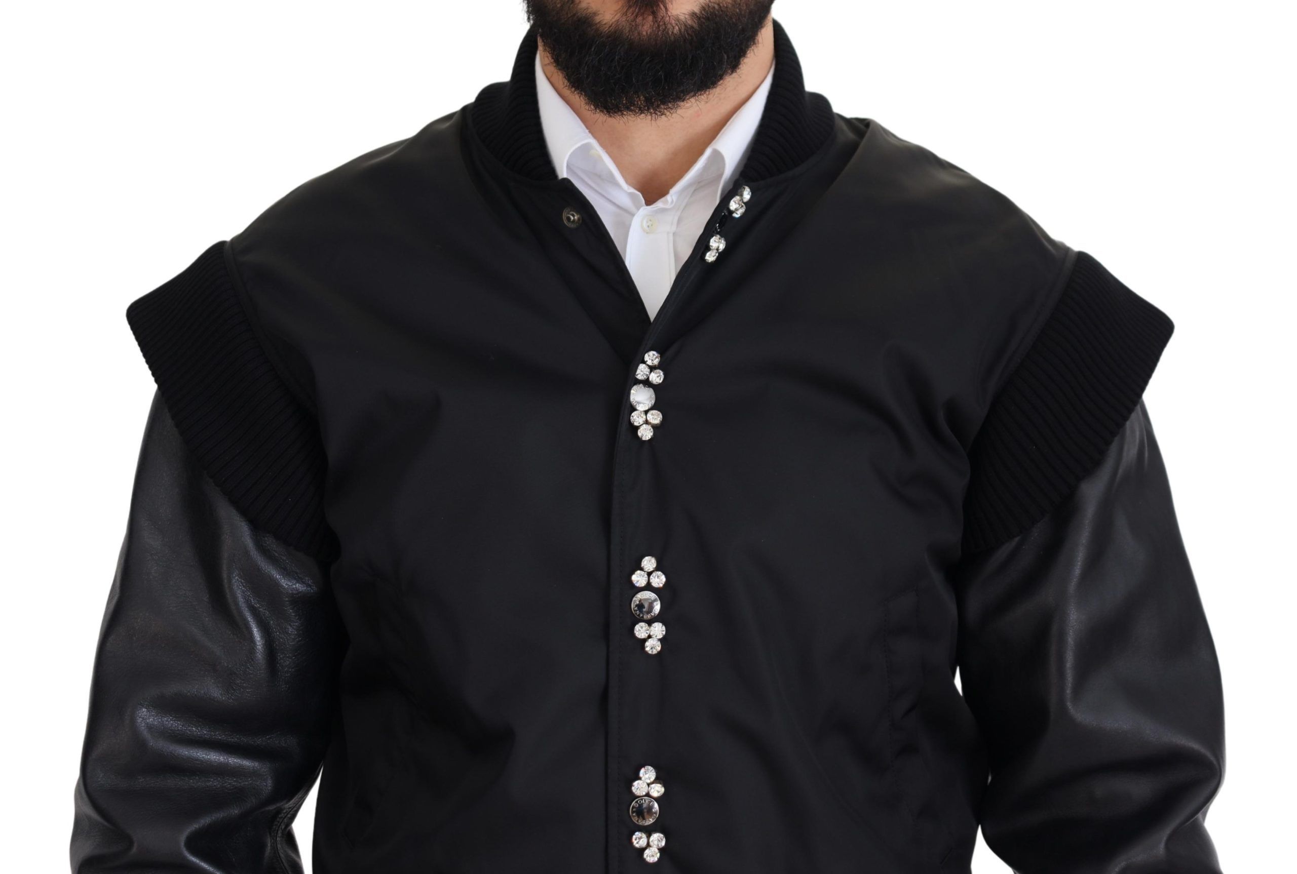 Nylon Crystals Coat Buttons Men's Jacket - Dolce & Gabbana - Modalova