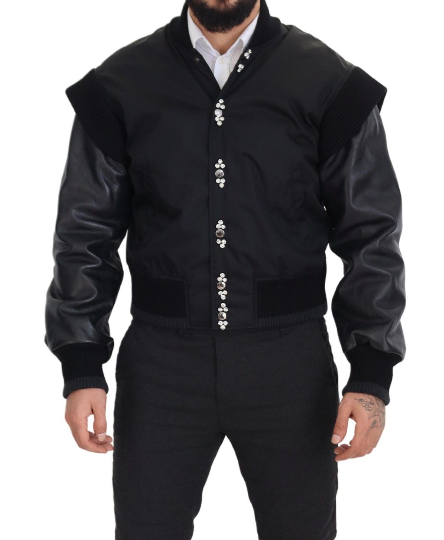 Nylon Crystals Coat Buttons Men's Jacket - Dolce & Gabbana - Modalova