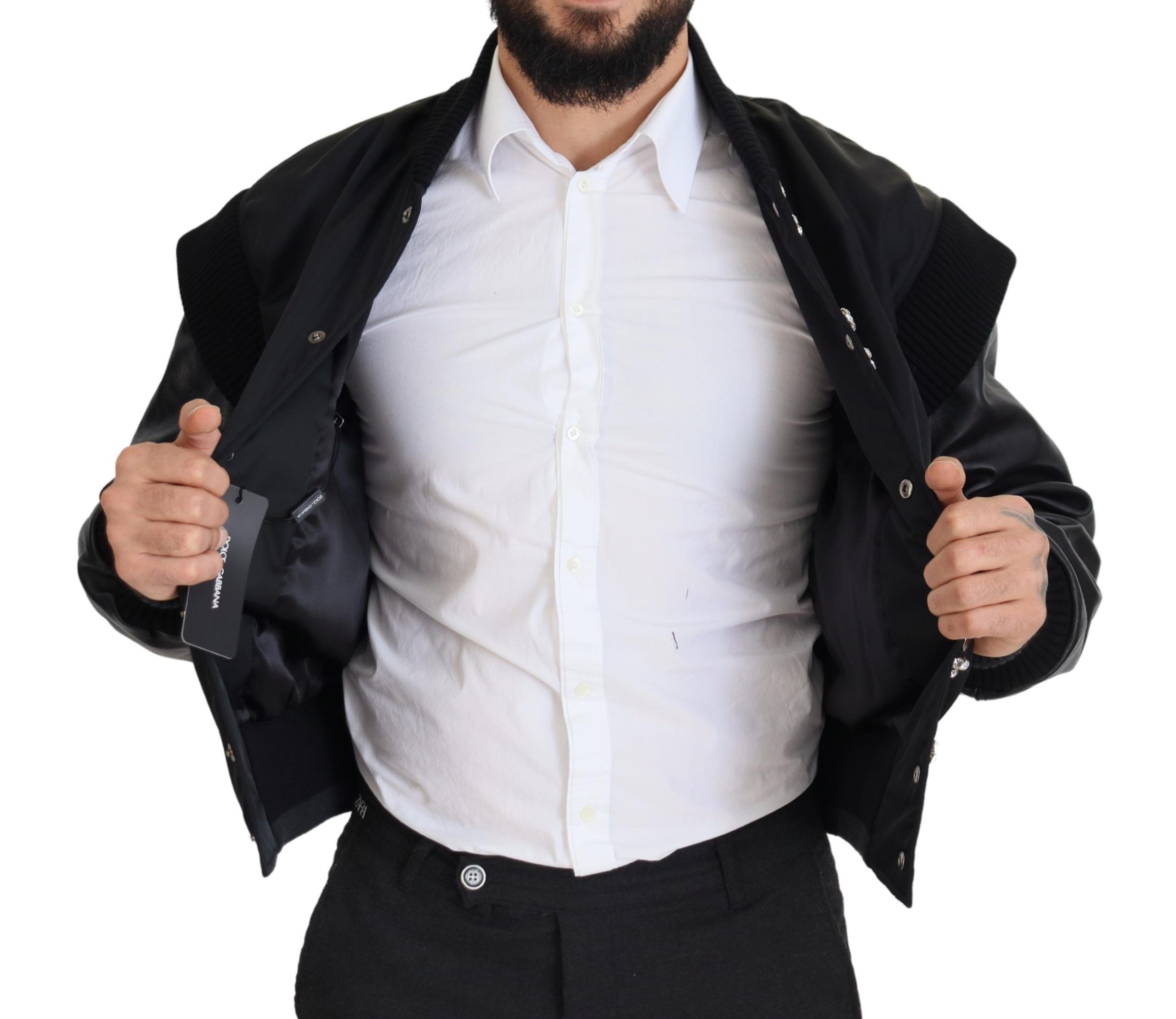 Nylon Crystals Coat Buttons Men's Jacket - Dolce & Gabbana - Modalova