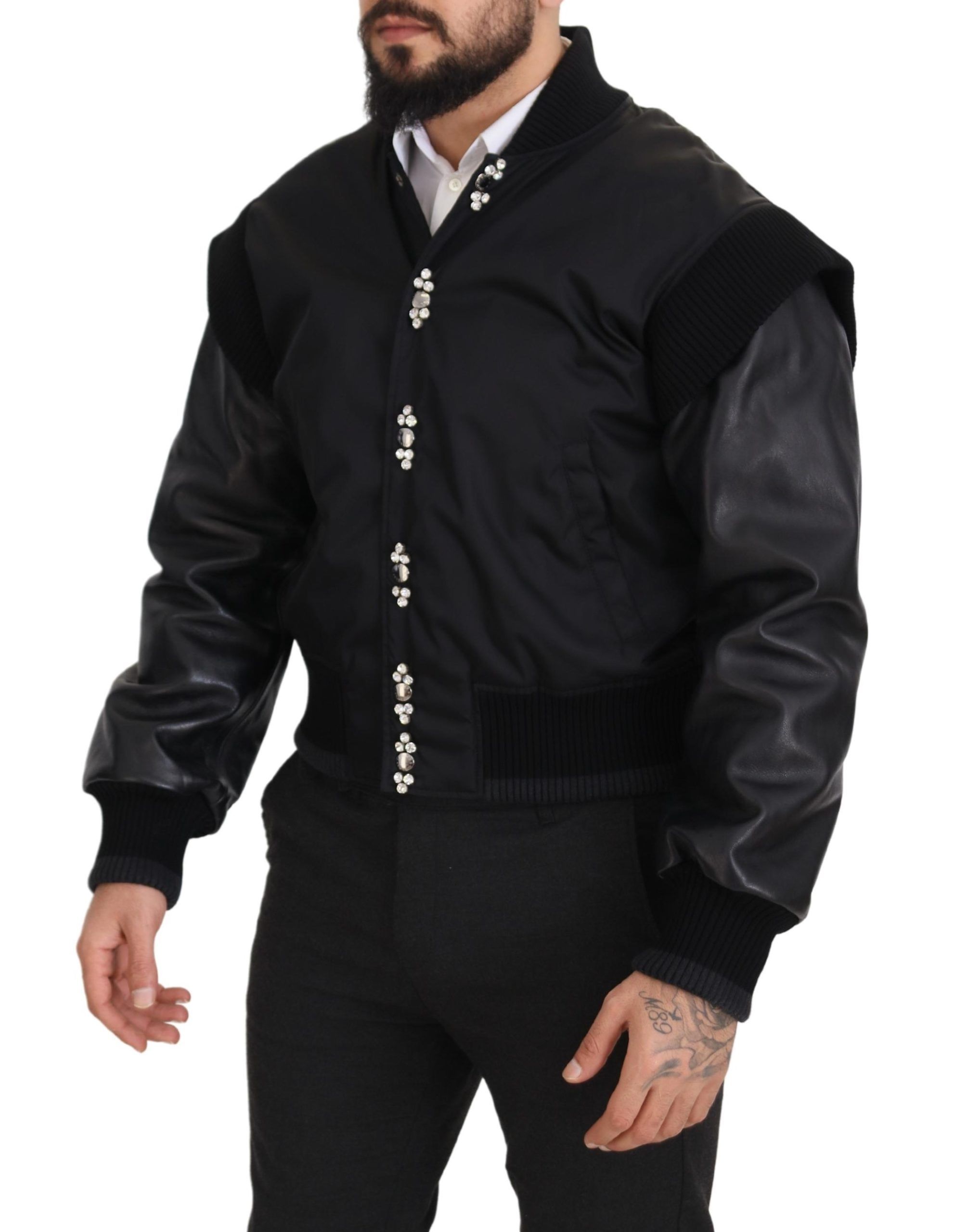 Nylon Crystals Coat Buttons Men's Jacket - Dolce & Gabbana - Modalova