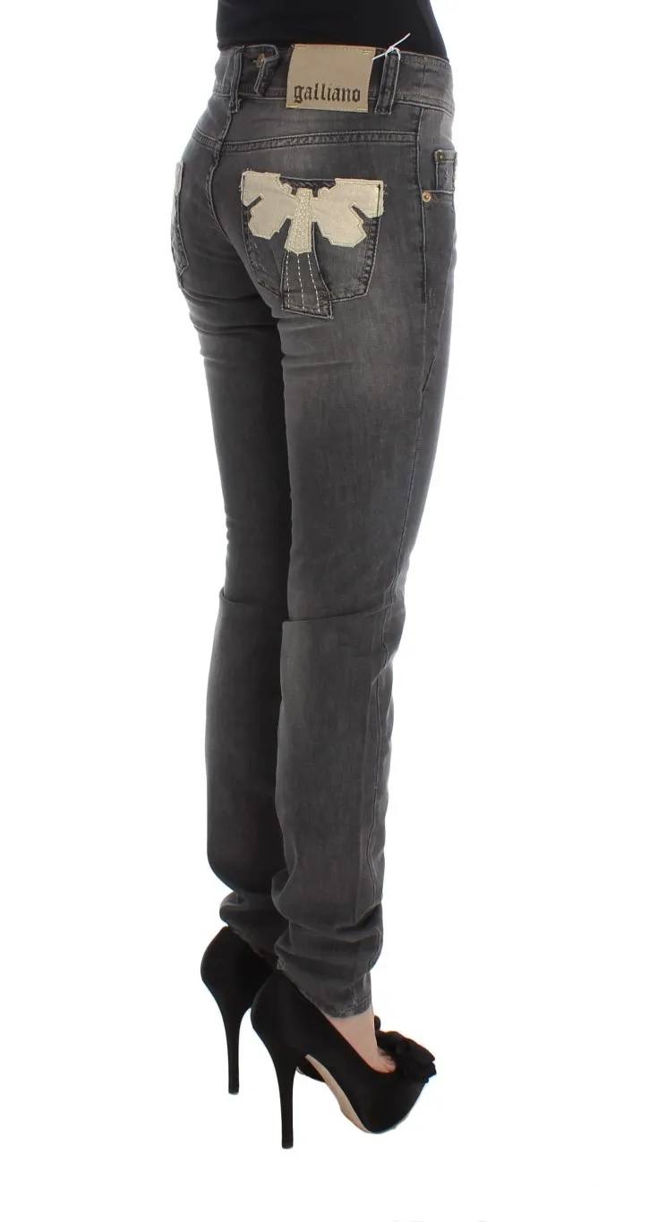 Wash Cotton Blend Slim Fit Stretch Women's Jeans - John Galliano - Modalova