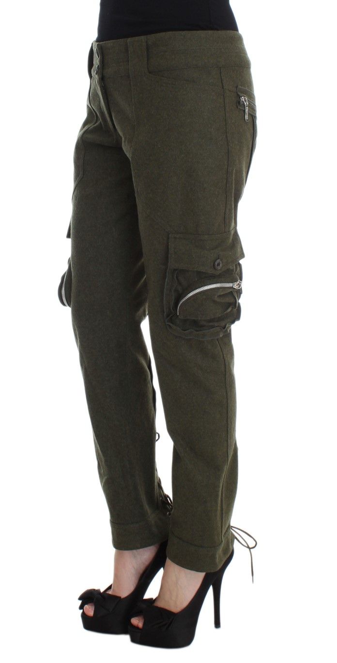 Wool Blend Loose Fit Cargo Women's Pants - Ermanno Scervino - Modalova