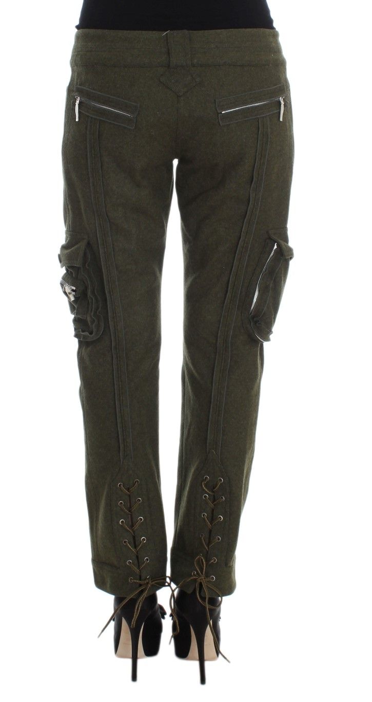 Wool Blend Loose Fit Cargo Women's Pants - Ermanno Scervino - Modalova