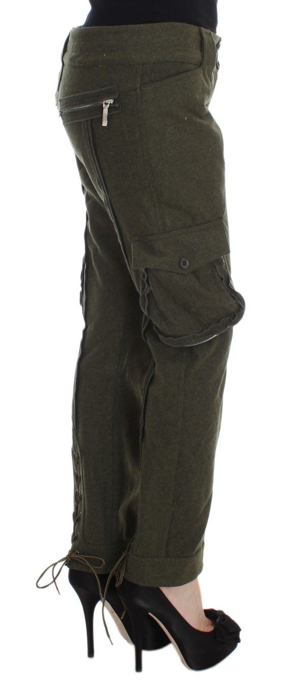 Wool Blend Loose Fit Cargo Women's Pants - Ermanno Scervino - Modalova