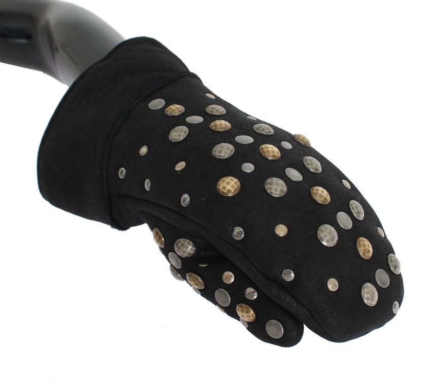 Wool Shearling Studded Men's Gloves - Dolce & Gabbana - Modalova