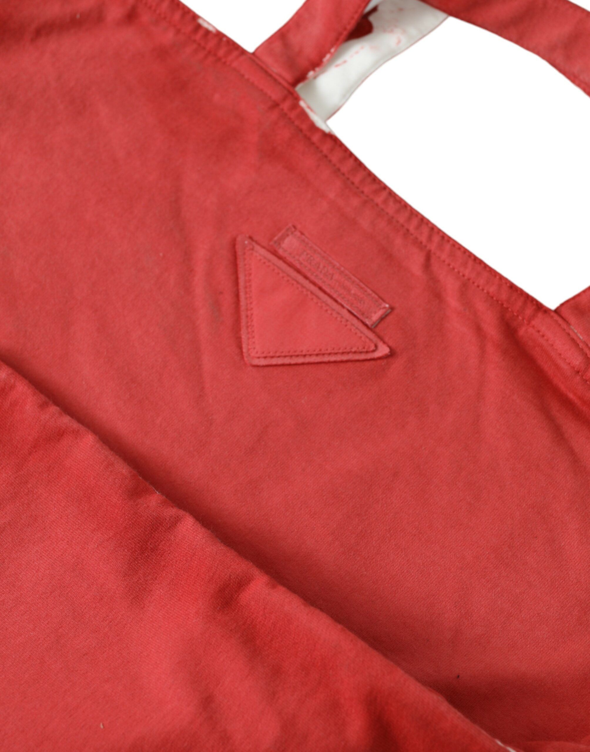Red Jersey Fabric Logo Shoulder Shopping Tote Women's Bag - Prada - Modalova