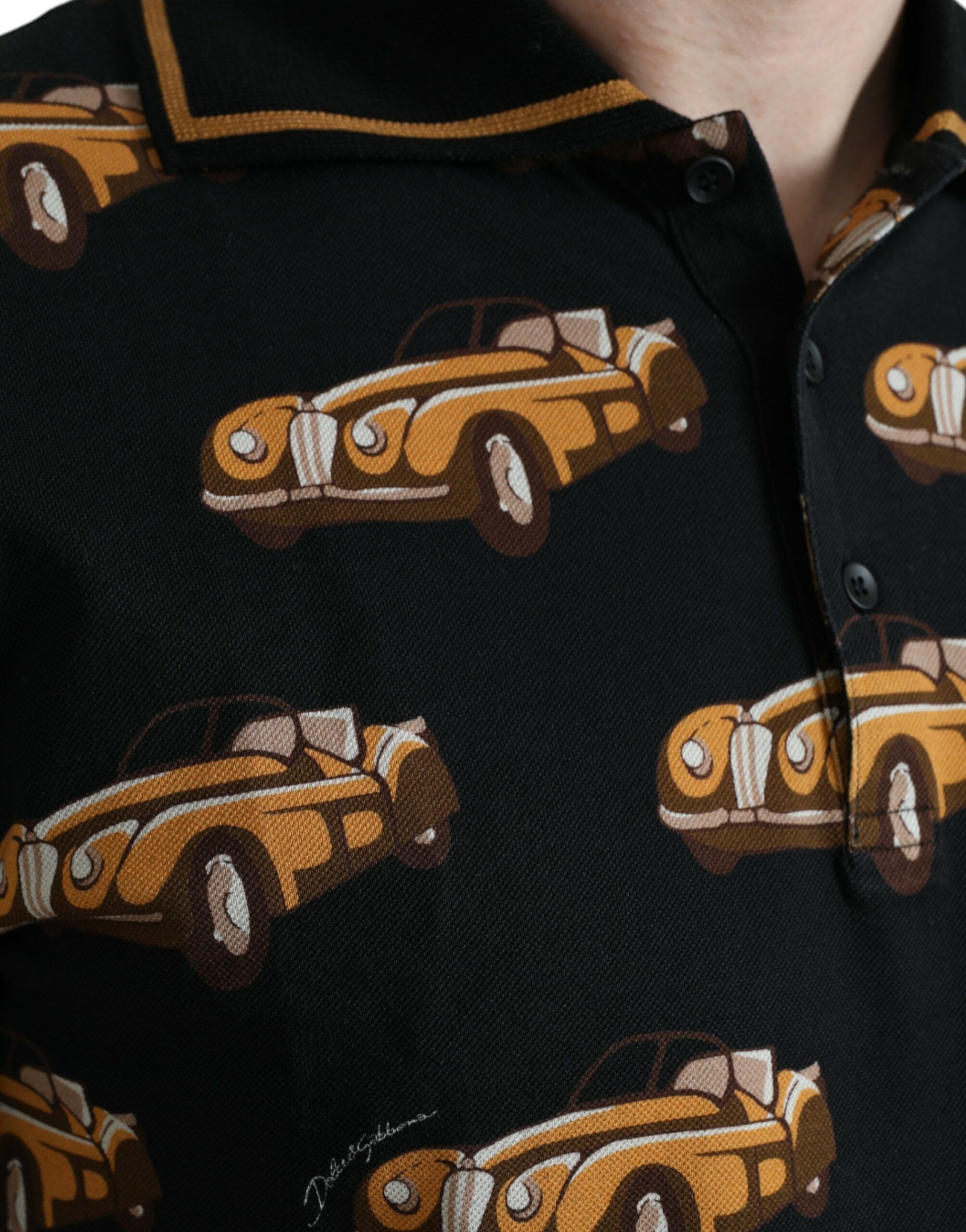 Car Print Short Sleeve Polo Men's T-shirt - Dolce & Gabbana - Modalova