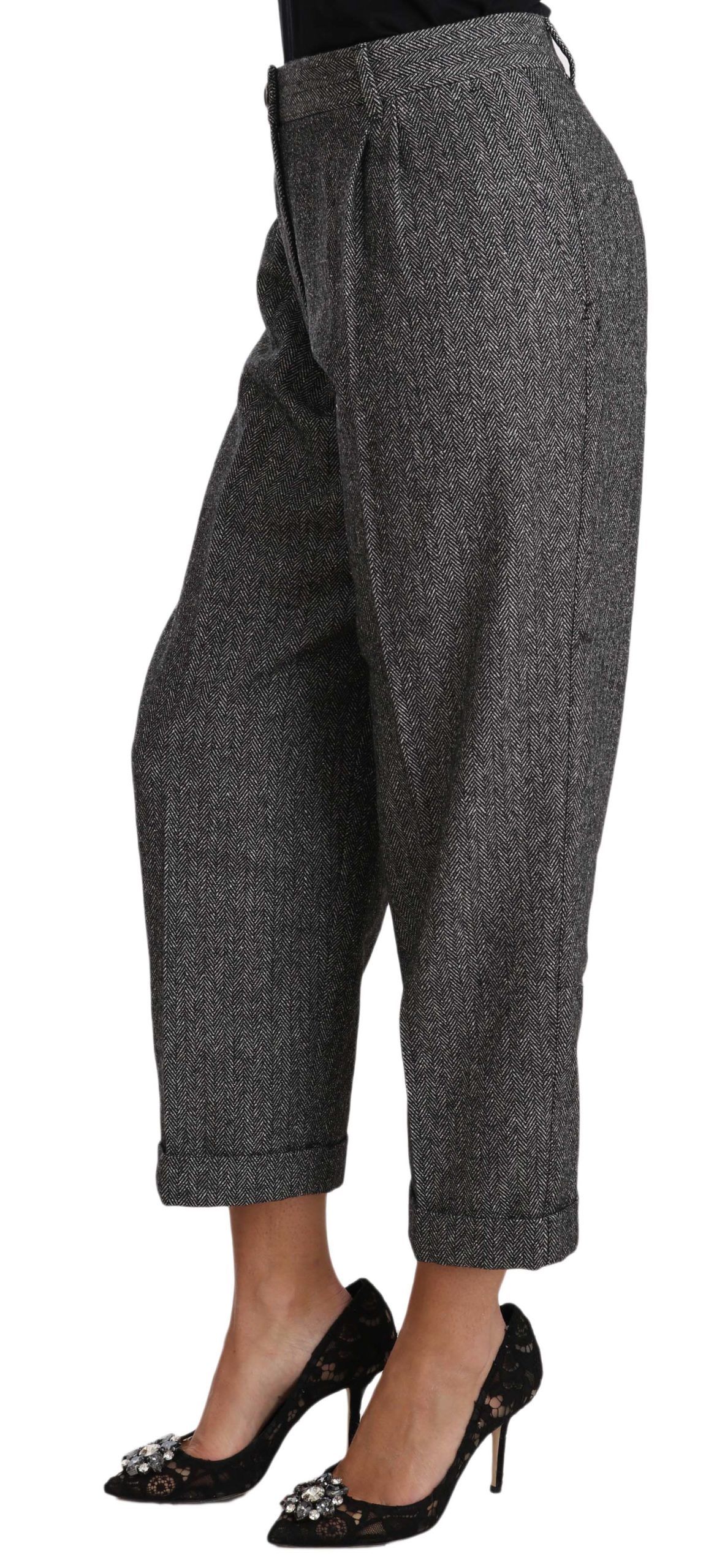 Wool Pleated Cropped Trouser Women's Pants - Dolce & Gabbana - Modalova