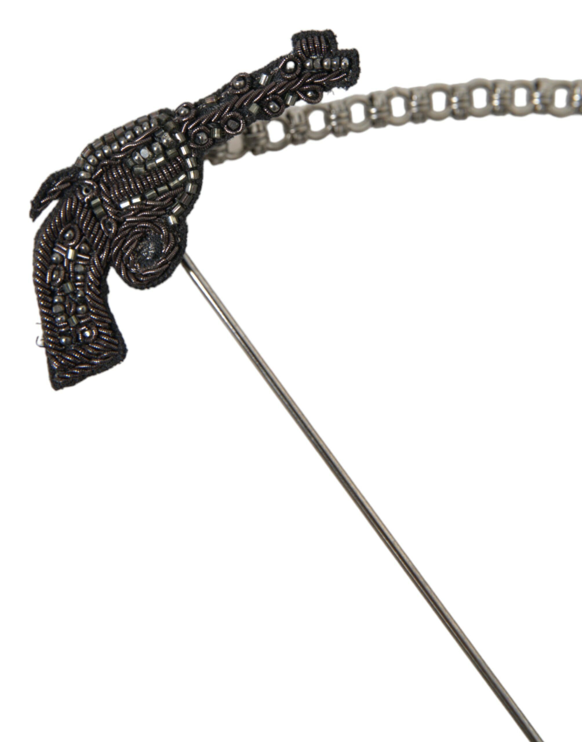 Brass Copper Silk Revolver Gun Men Brooch Lapel Men's Pin - Dolce & Gabbana - Modalova