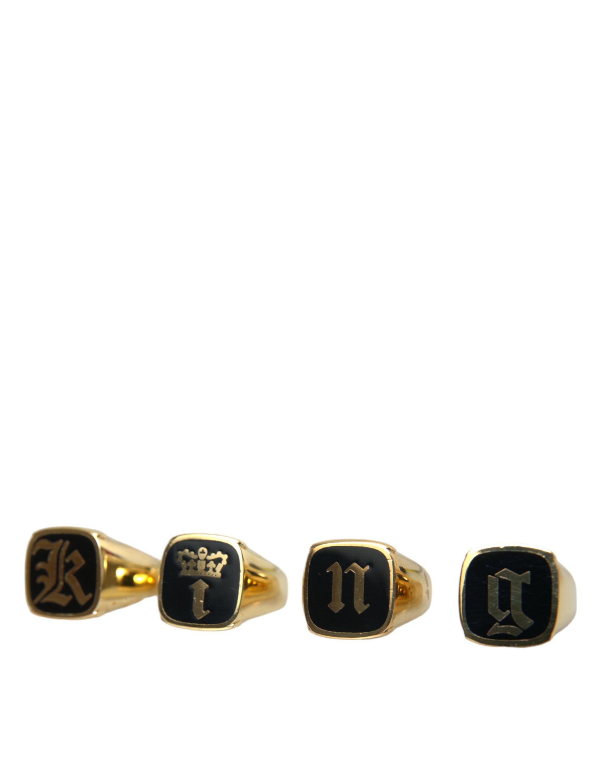 Brass KING Enamel Set of 4 Men's Ring - Dolce & Gabbana - Modalova