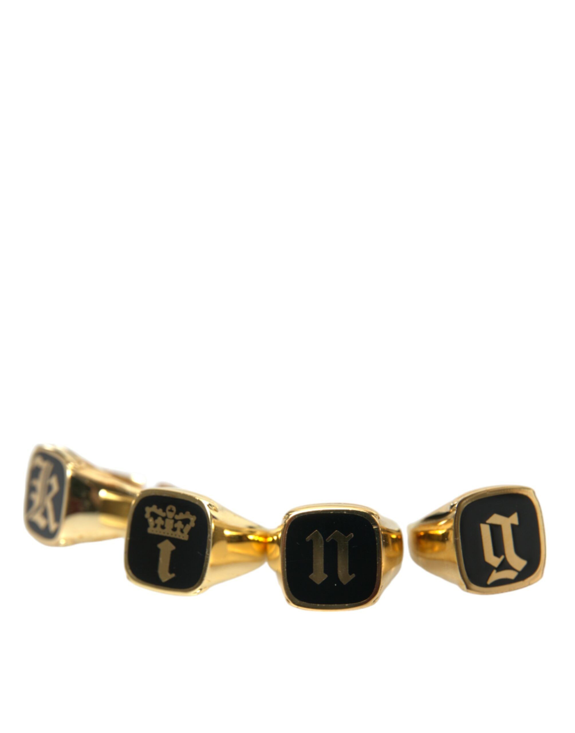 Brass KING Enamel Set of 4 Men's Ring - Dolce & Gabbana - Modalova