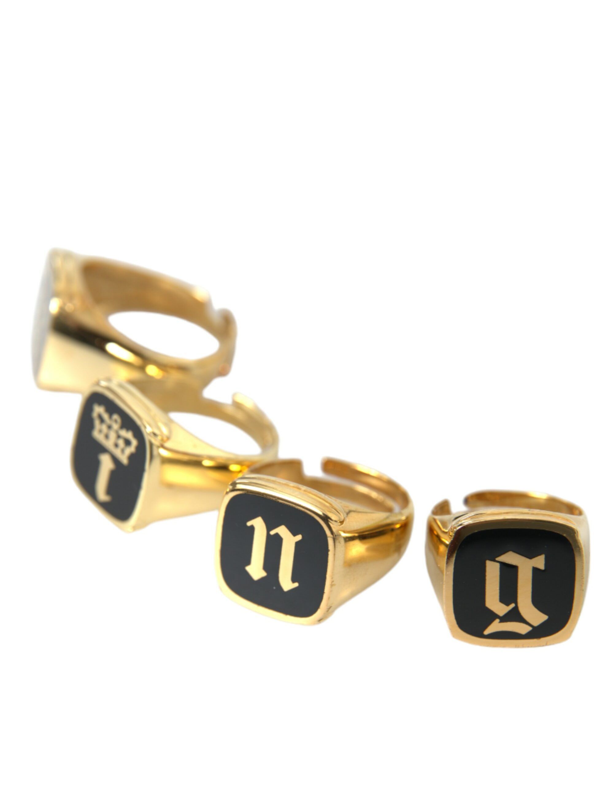 Brass KING Enamel Set of 4 Men's Ring - Dolce & Gabbana - Modalova