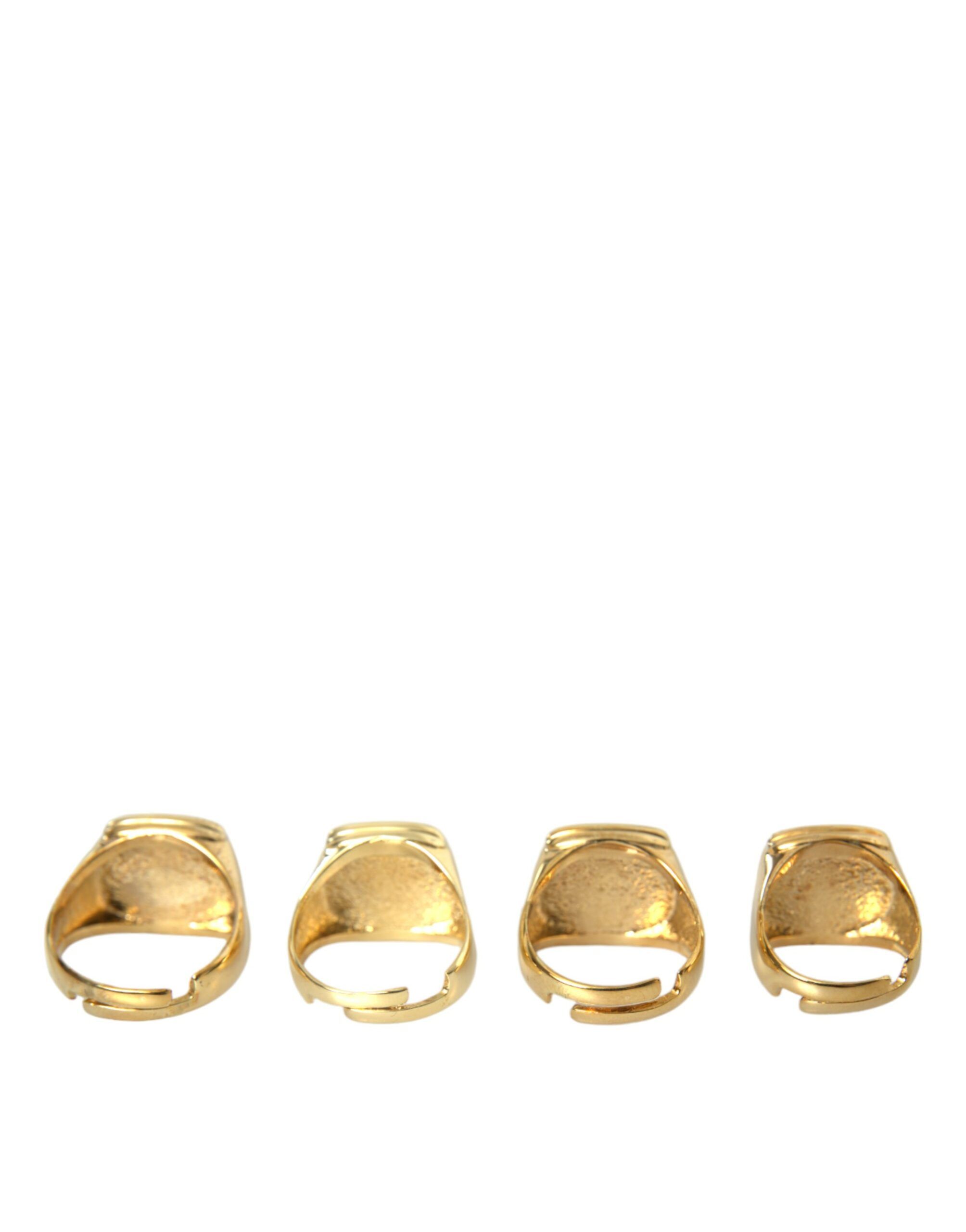 Brass KING Enamel Set of 4 Men's Ring - Dolce & Gabbana - Modalova