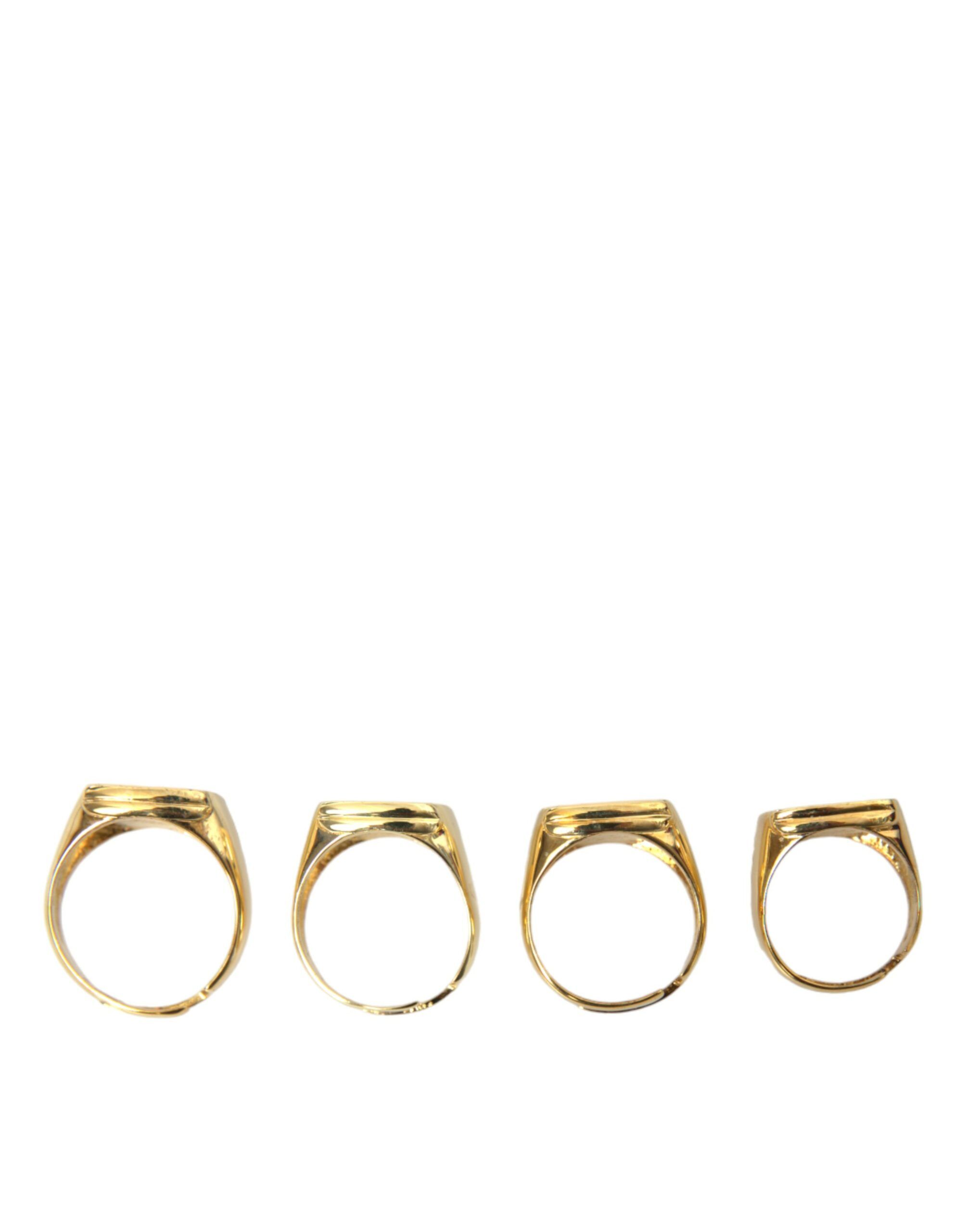 Brass KING Enamel Set of 4 Men's Ring - Dolce & Gabbana - Modalova