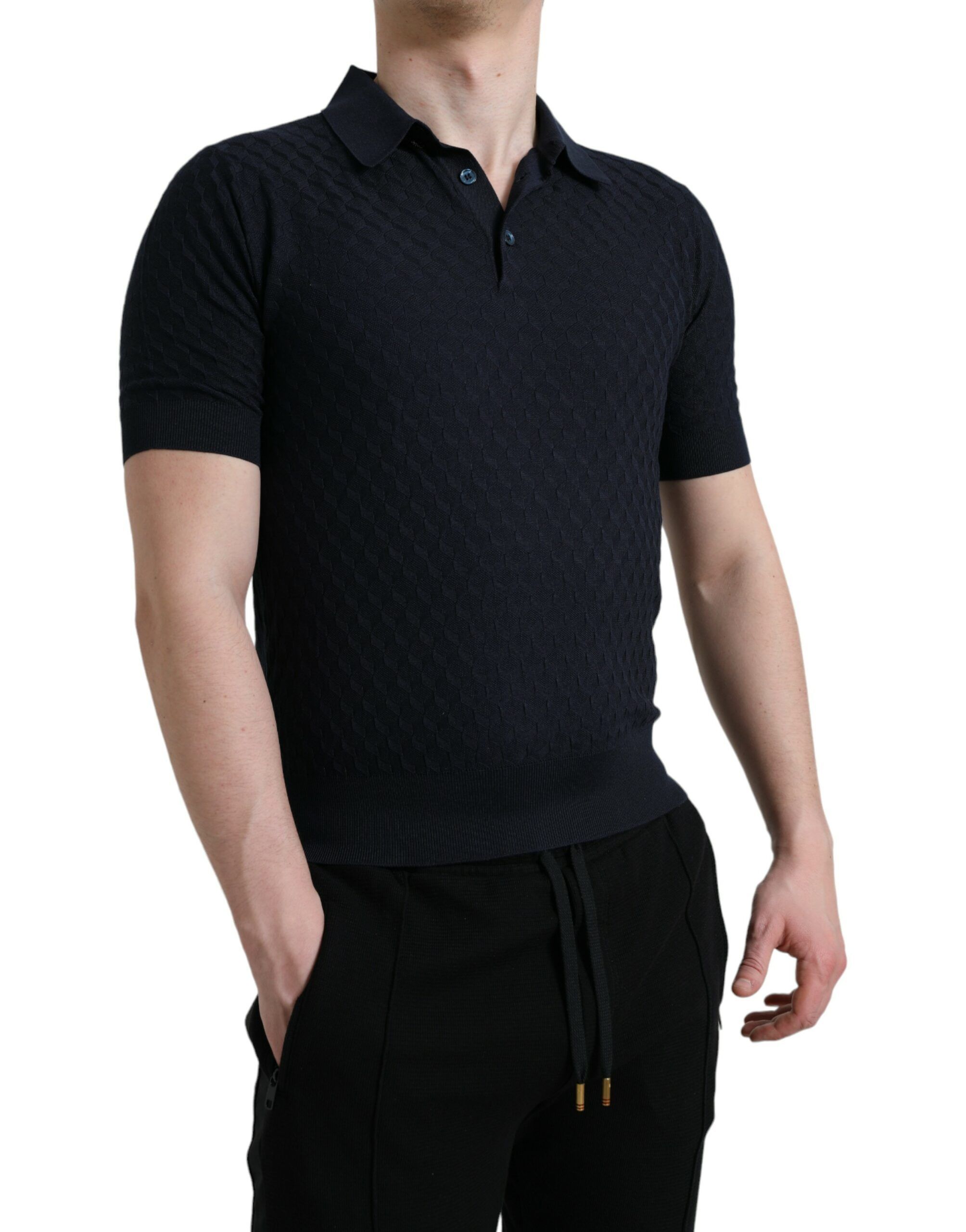 Dark Collared Short Sleeve Polo Men's T-shirt - Dolce & Gabbana - Modalova