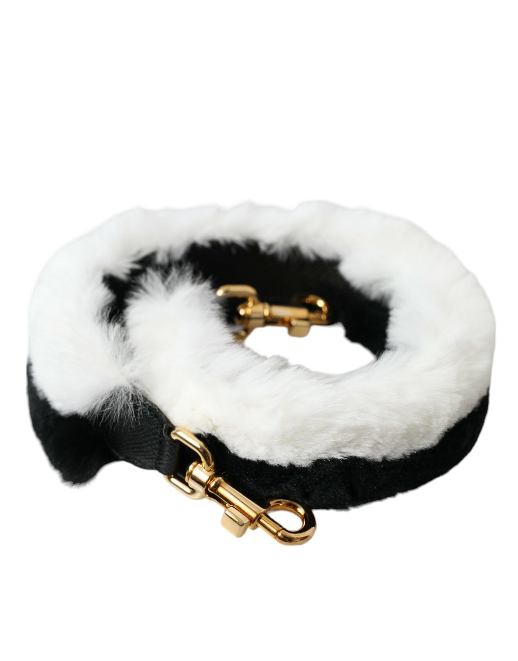 Black White Lapin Fur Accessory Shoulder Women's Strap - Dolce & Gabbana - Modalova