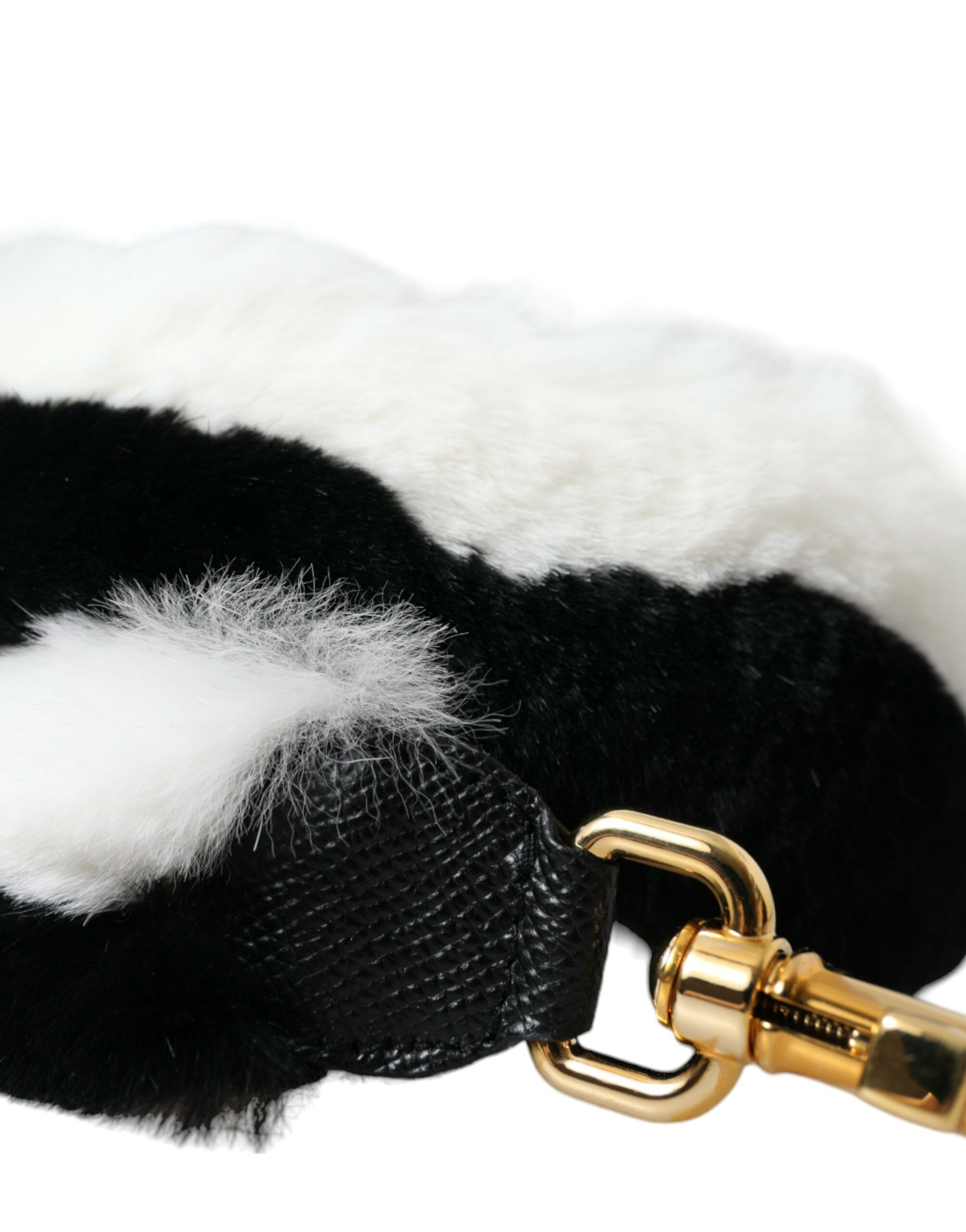Black White Lapin Fur Accessory Shoulder Women's Strap - Dolce & Gabbana - Modalova