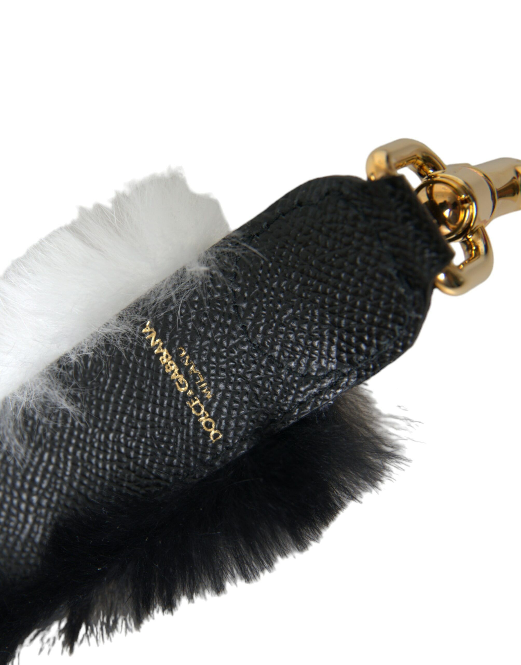 Black White Lapin Fur Accessory Shoulder Women's Strap - Dolce & Gabbana - Modalova