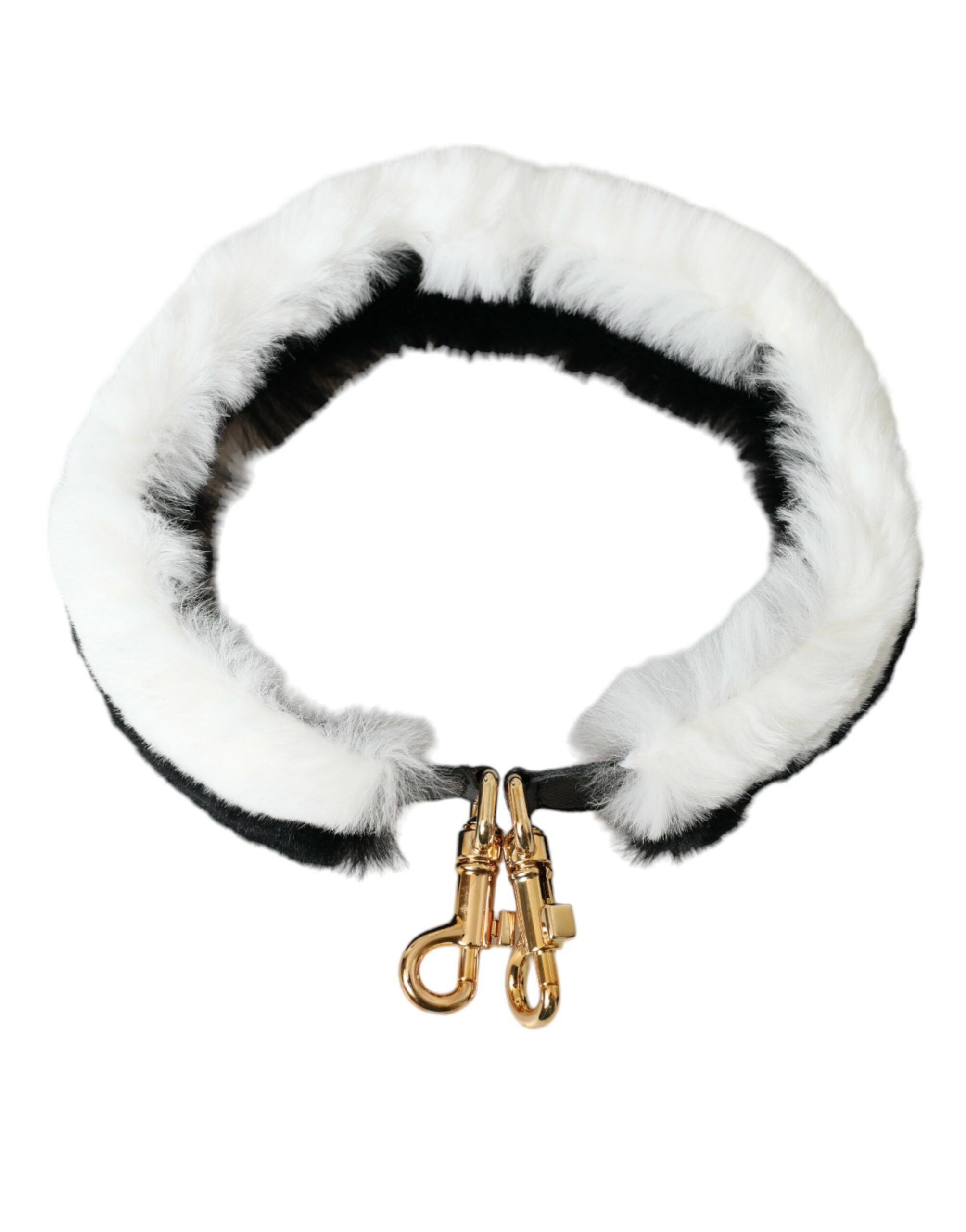 Black White Lapin Fur Accessory Shoulder Women's Strap - Dolce & Gabbana - Modalova