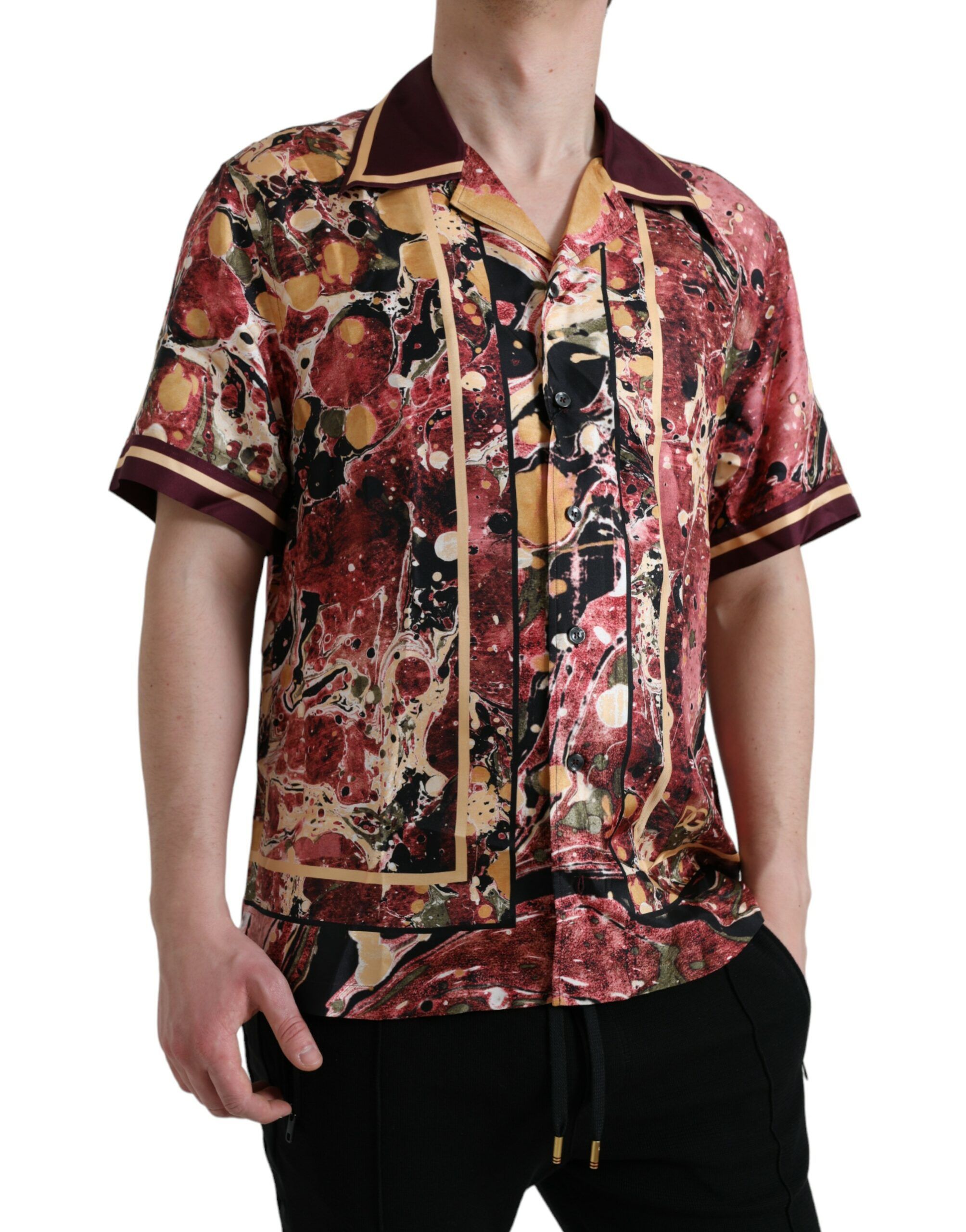 Button Down Silk Men's Shirt - Dolce & Gabbana - Modalova