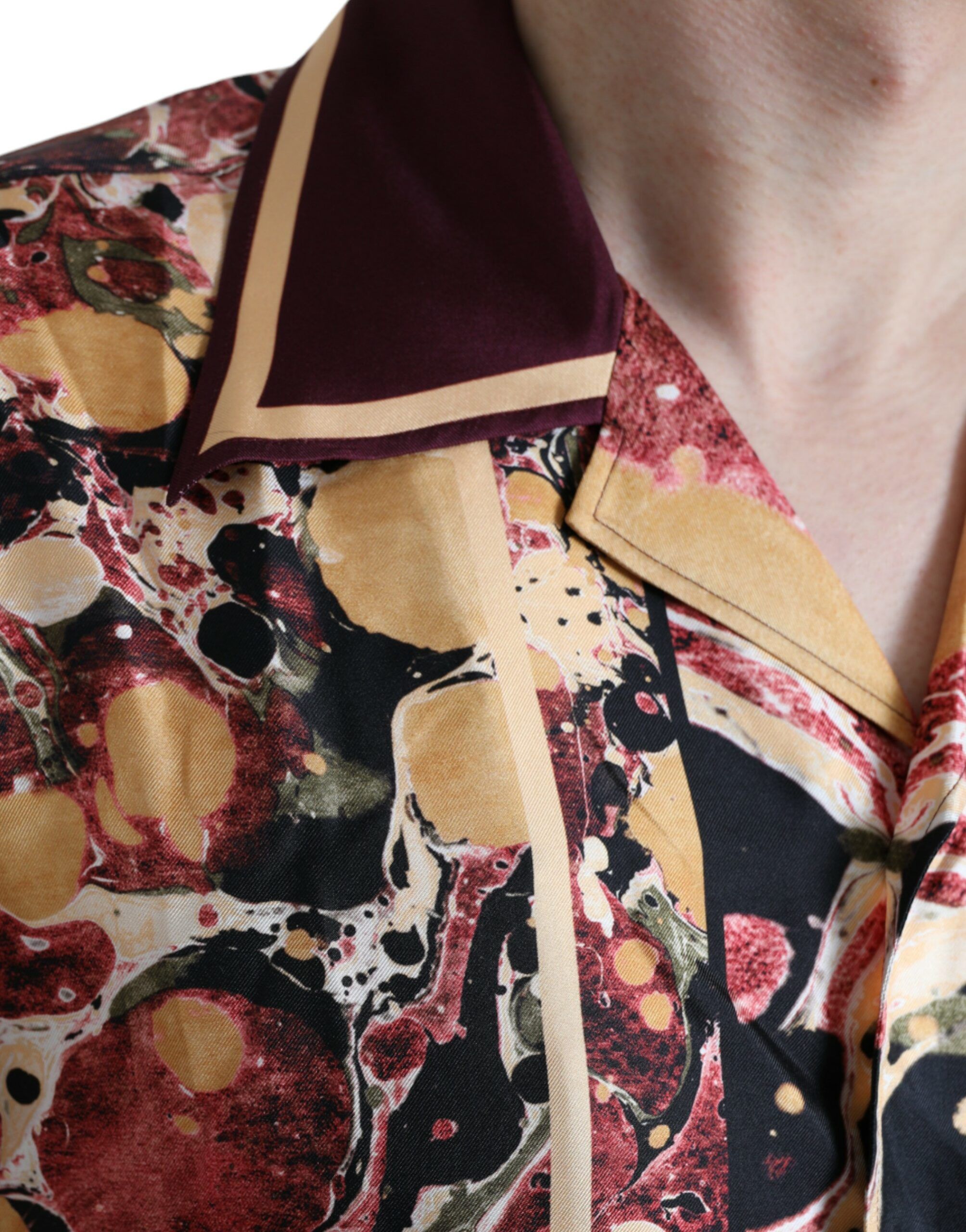 Button Down Silk Men's Shirt - Dolce & Gabbana - Modalova