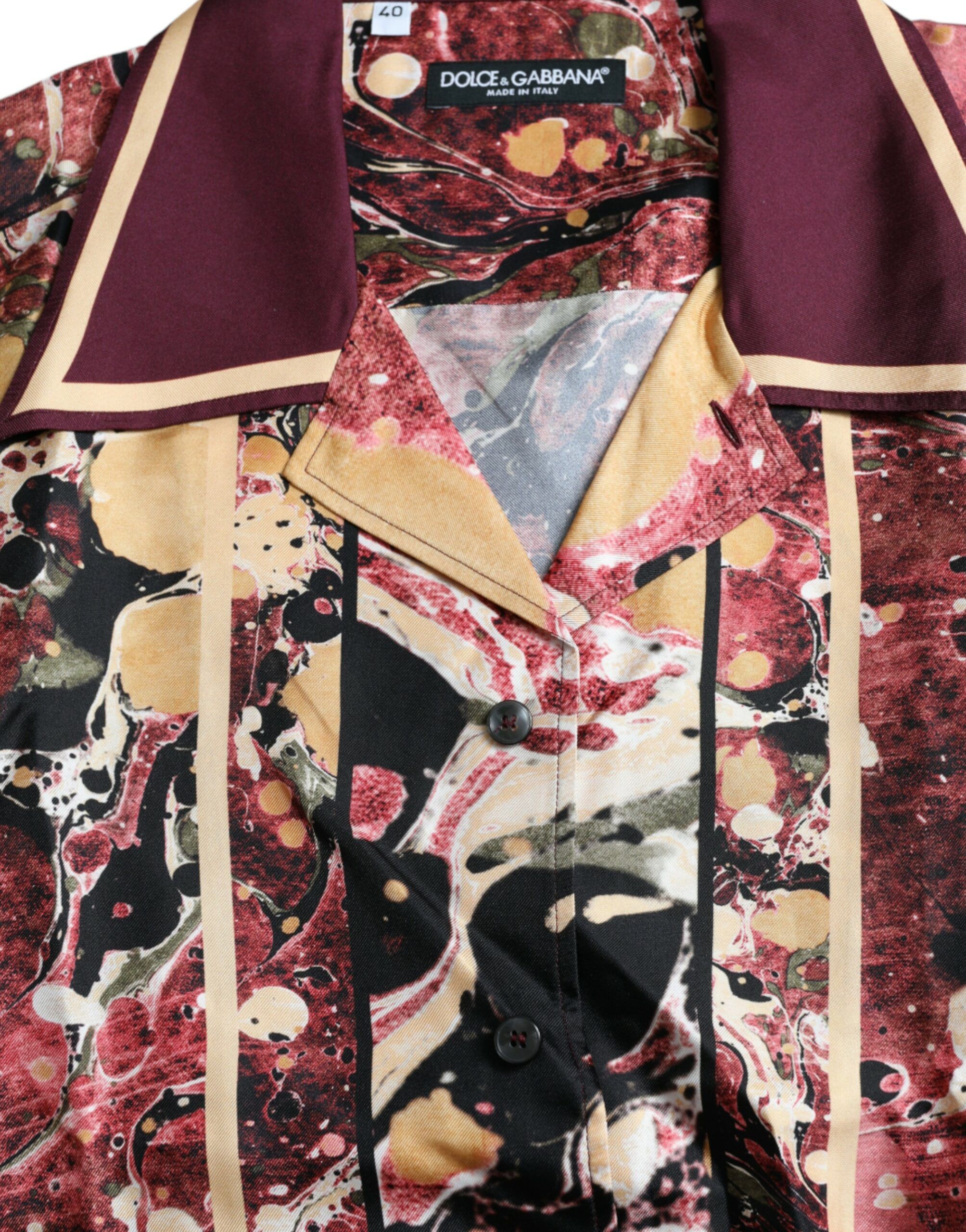 Button Down Silk Men's Shirt - Dolce & Gabbana - Modalova