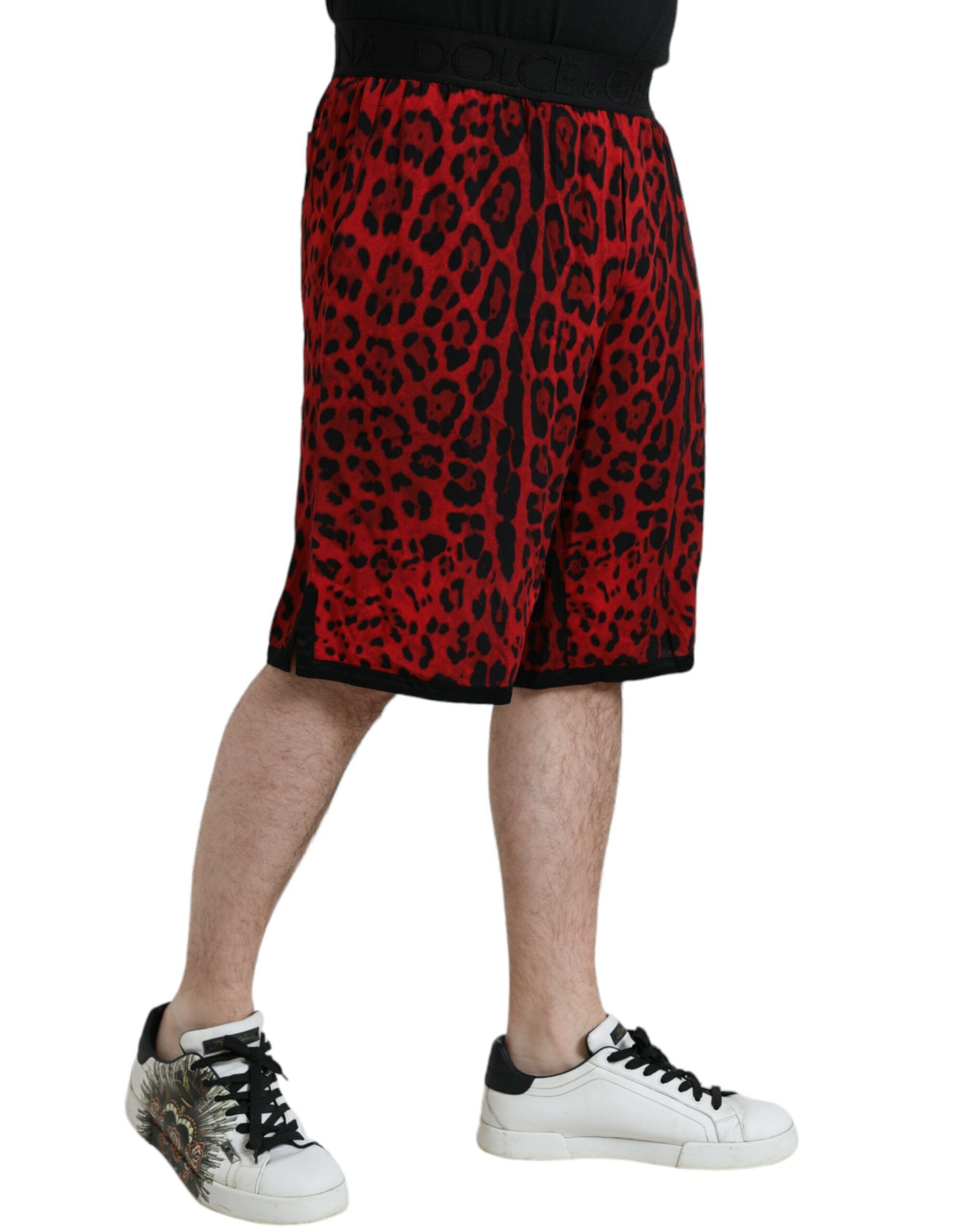 Leopard Print Viscose Bermuda Men's Shorts - Dolce & Gabbana - Modalova