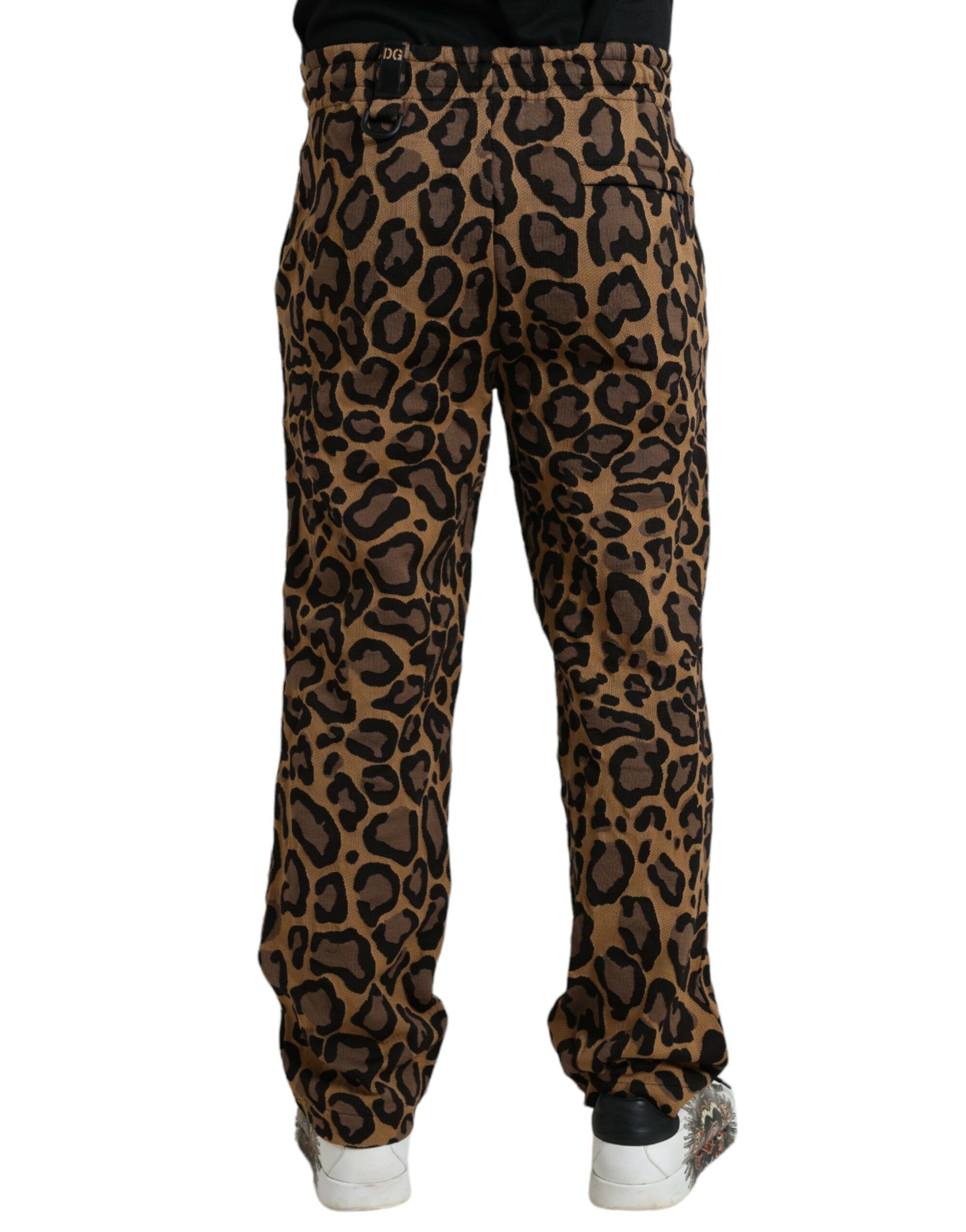 Leopard Print Polyester Jogger Men's Pants - Dolce & Gabbana - Modalova