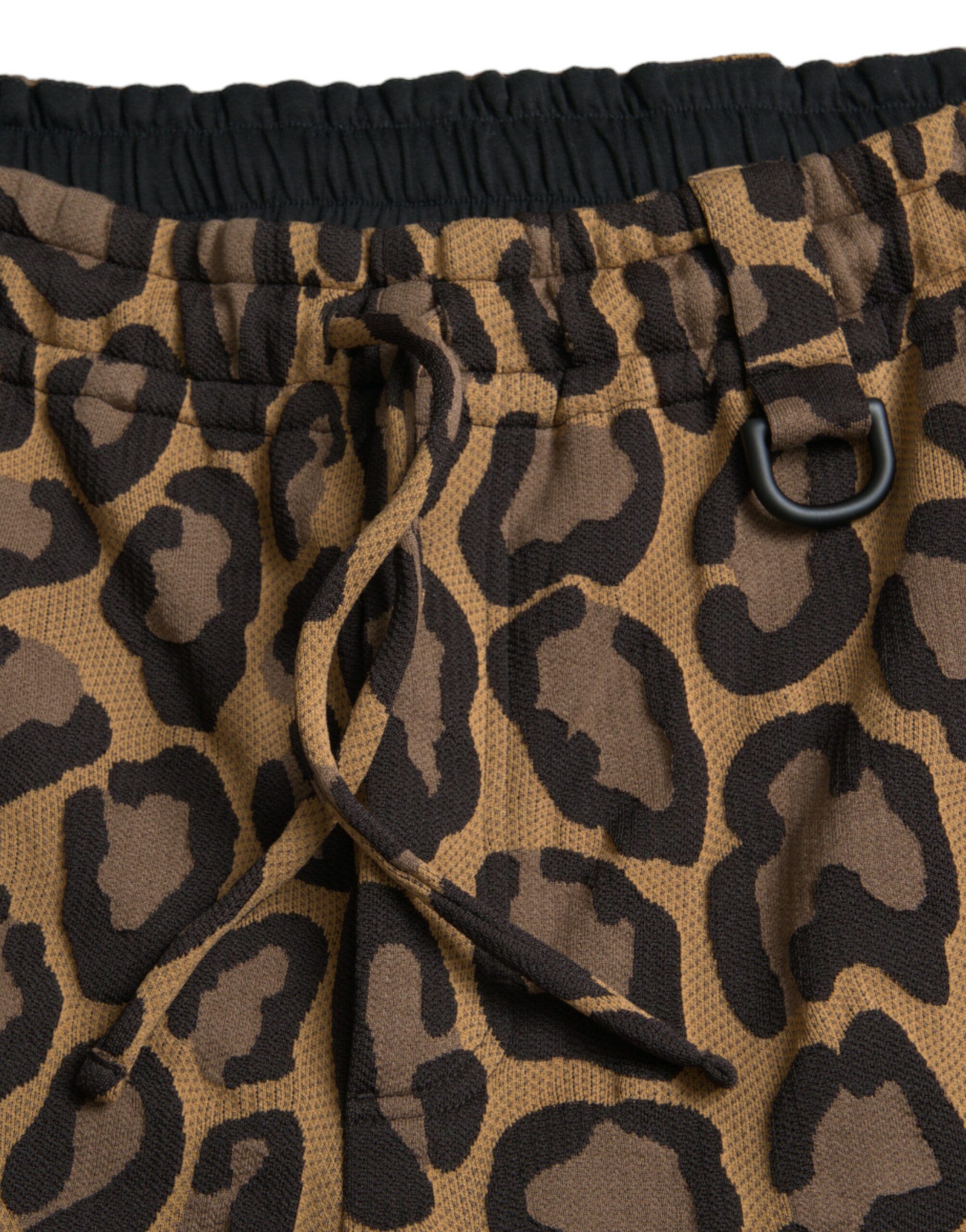 Leopard Print Polyester Jogger Men's Pants - Dolce & Gabbana - Modalova