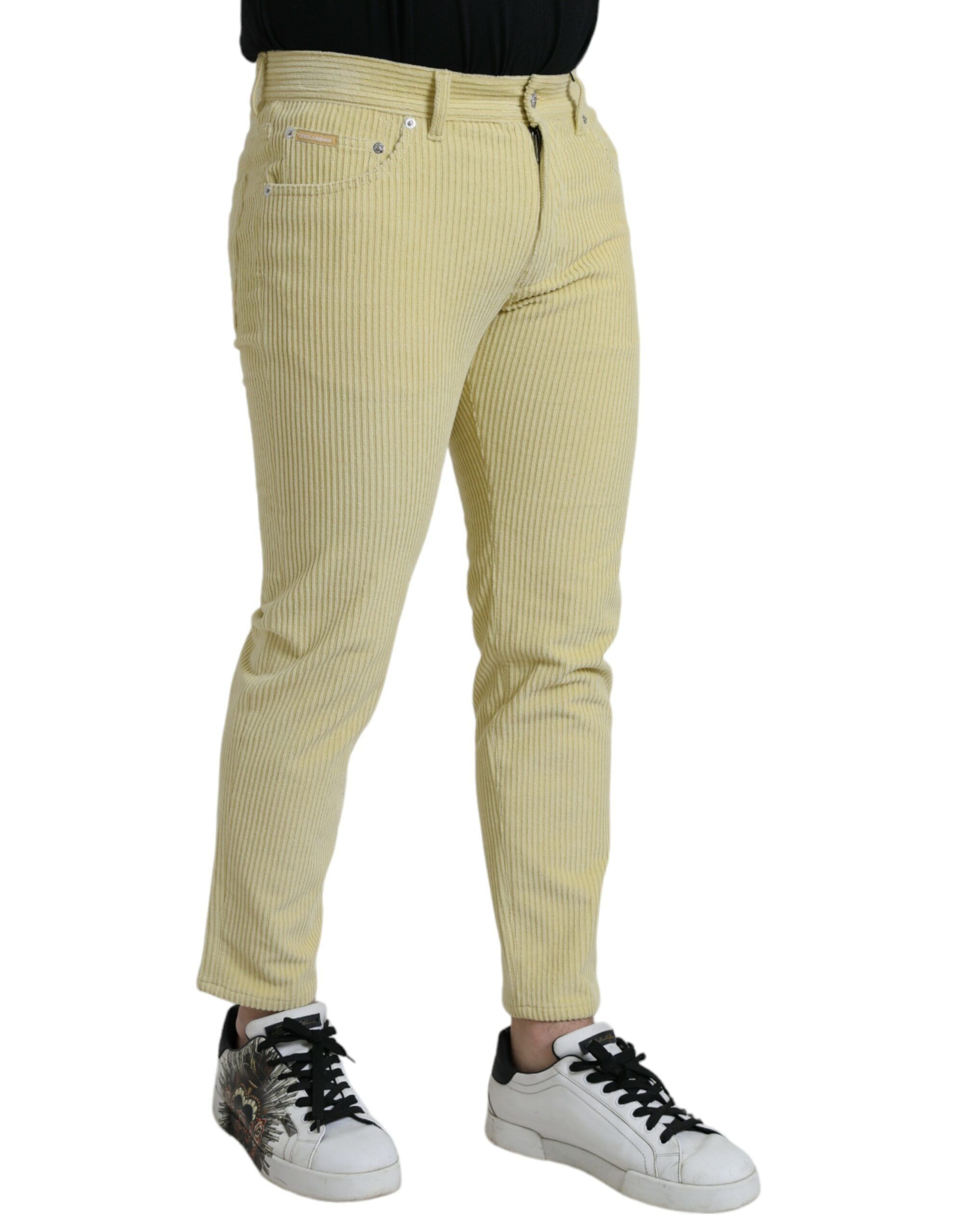 Corduroy Logo Plaque Skinny Denim Men's Jeans - Dolce & Gabbana - Modalova