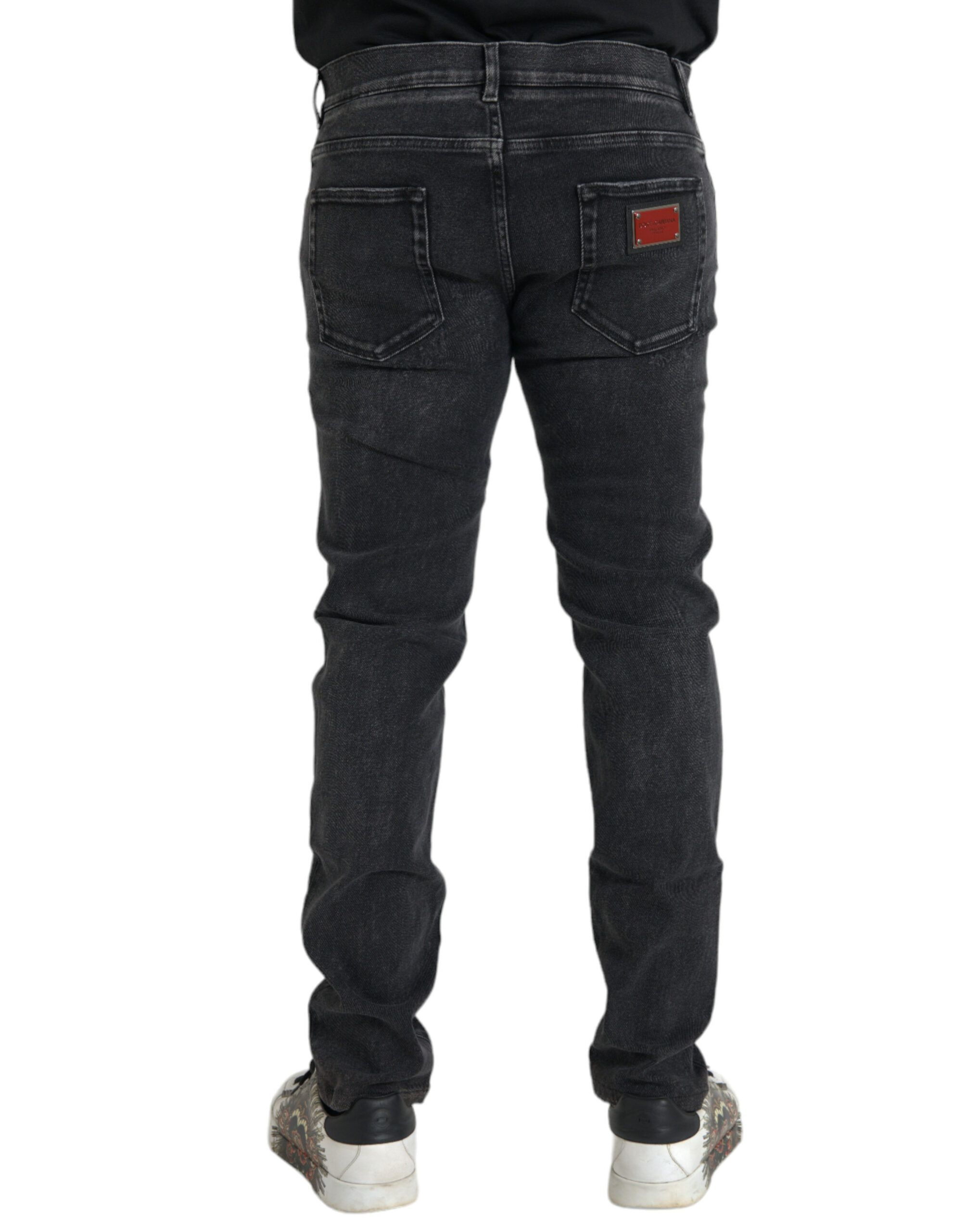 Cotton Stretch Skinny Denim Logo Men's Jeans - Dolce & Gabbana - Modalova