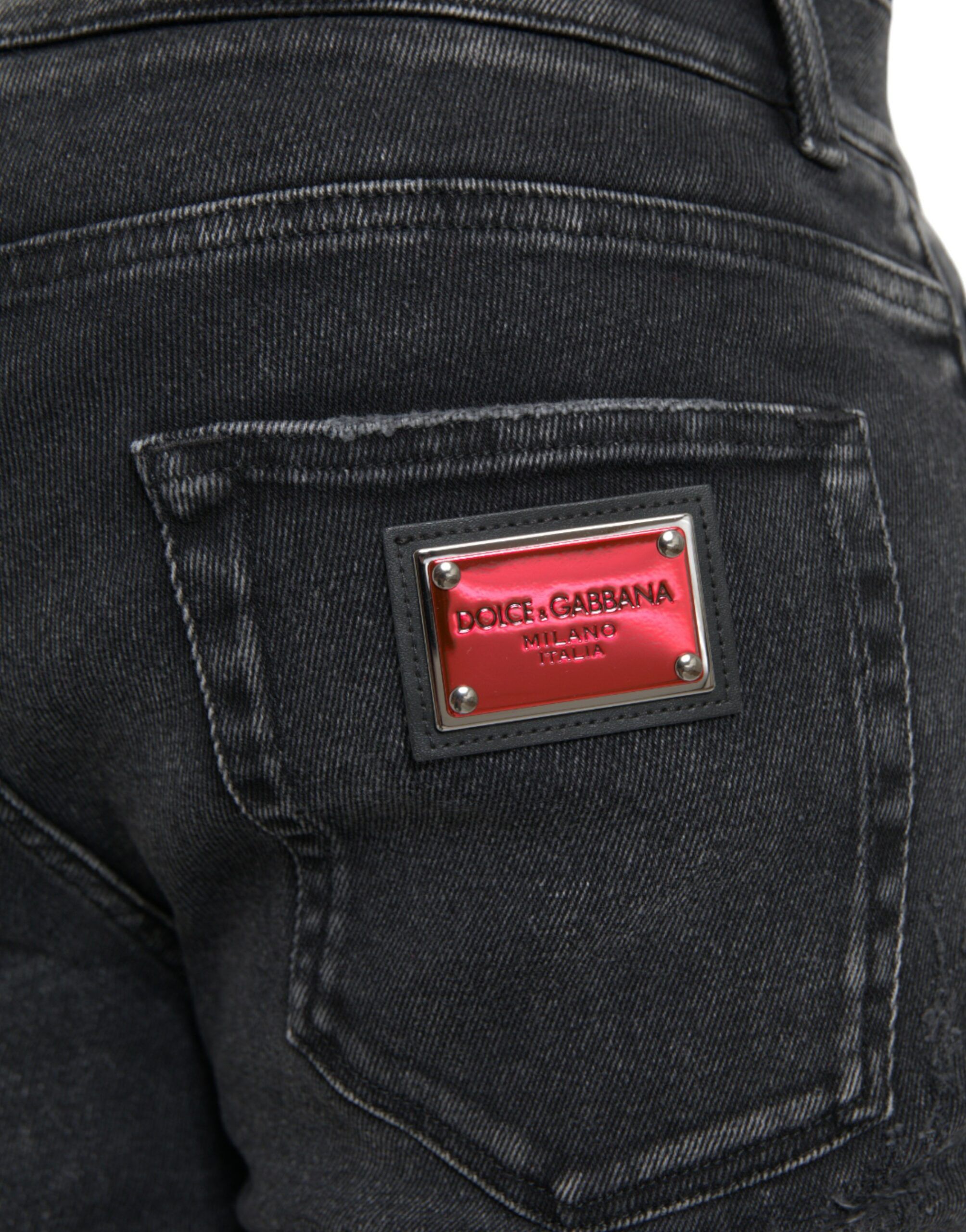 Cotton Stretch Skinny Denim Logo Men's Jeans - Dolce & Gabbana - Modalova
