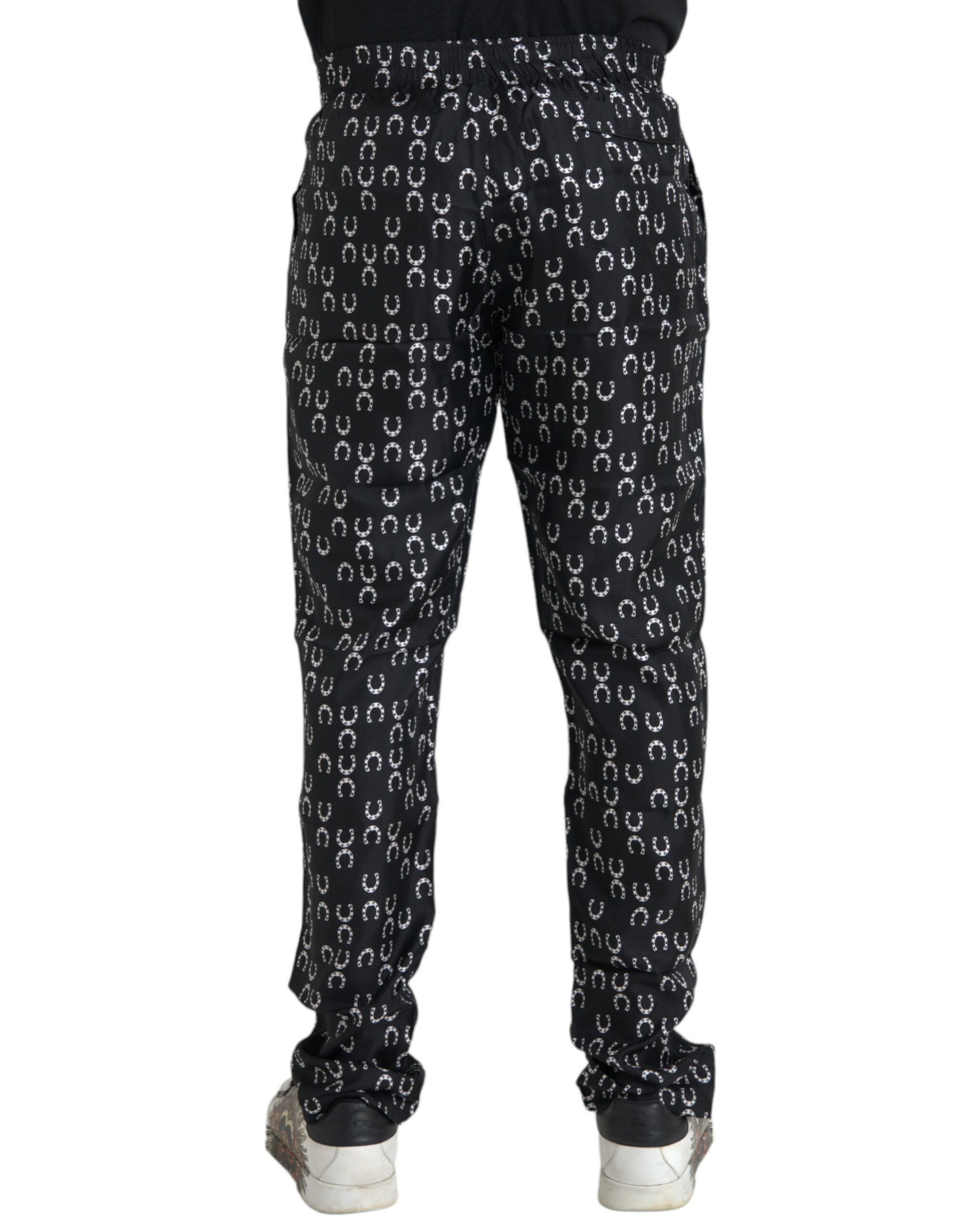 Horseshoe Print Silk Men's Pants - Dolce & Gabbana - Modalova
