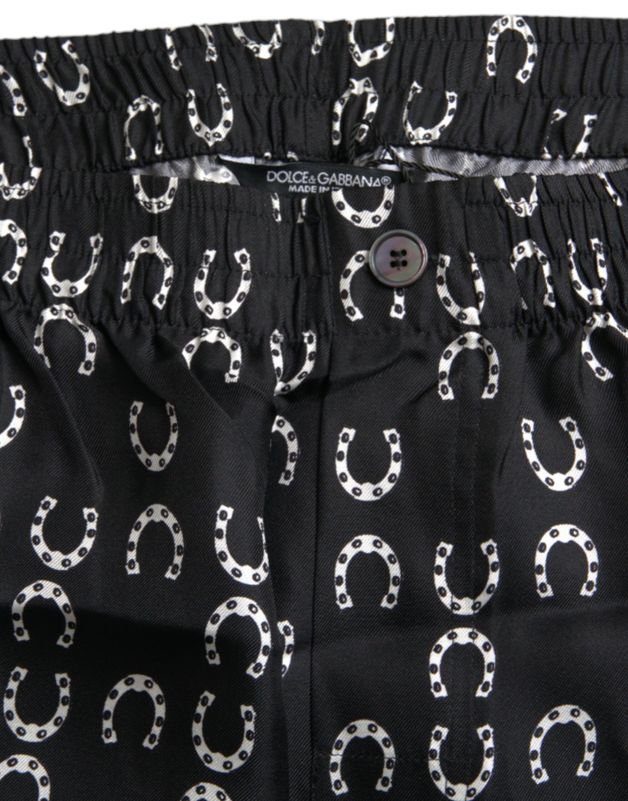 Horseshoe Print Silk Men's Pants - Dolce & Gabbana - Modalova