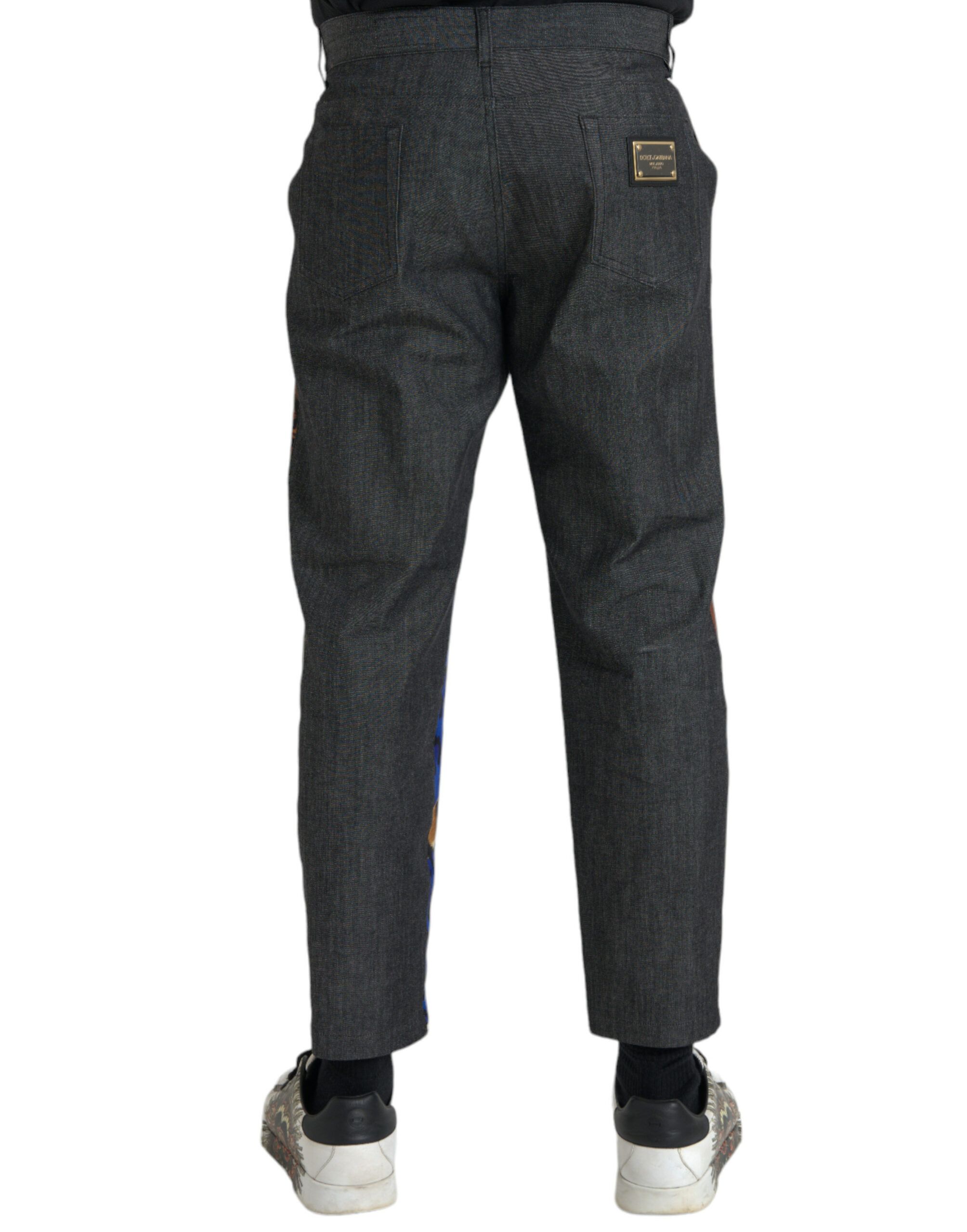 Tiger Leopard Cotton Loose Tapered Men's Pants - Dolce & Gabbana - Modalova