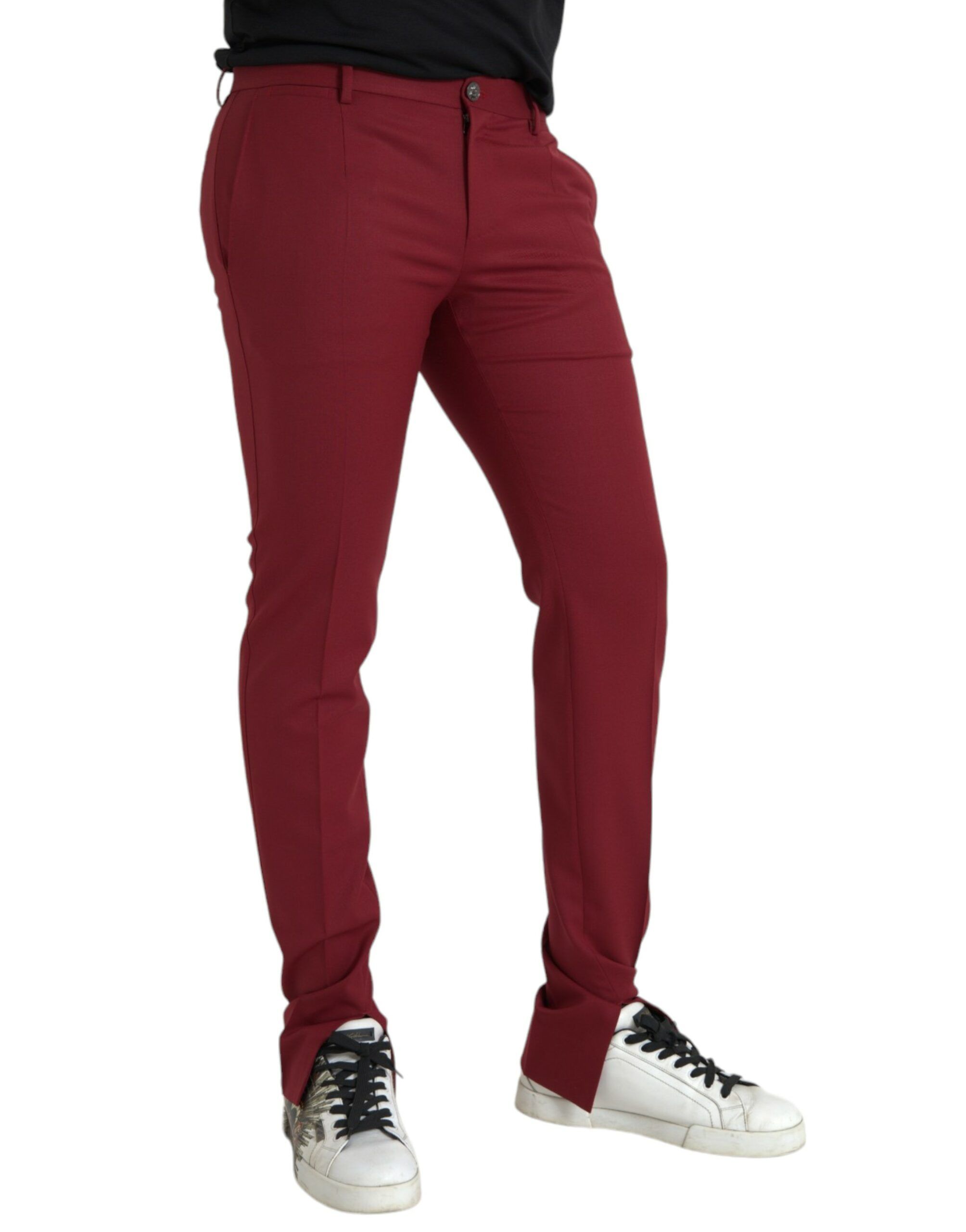Wool Men Slim Fit Dress Men's Pants - Dolce & Gabbana - Modalova
