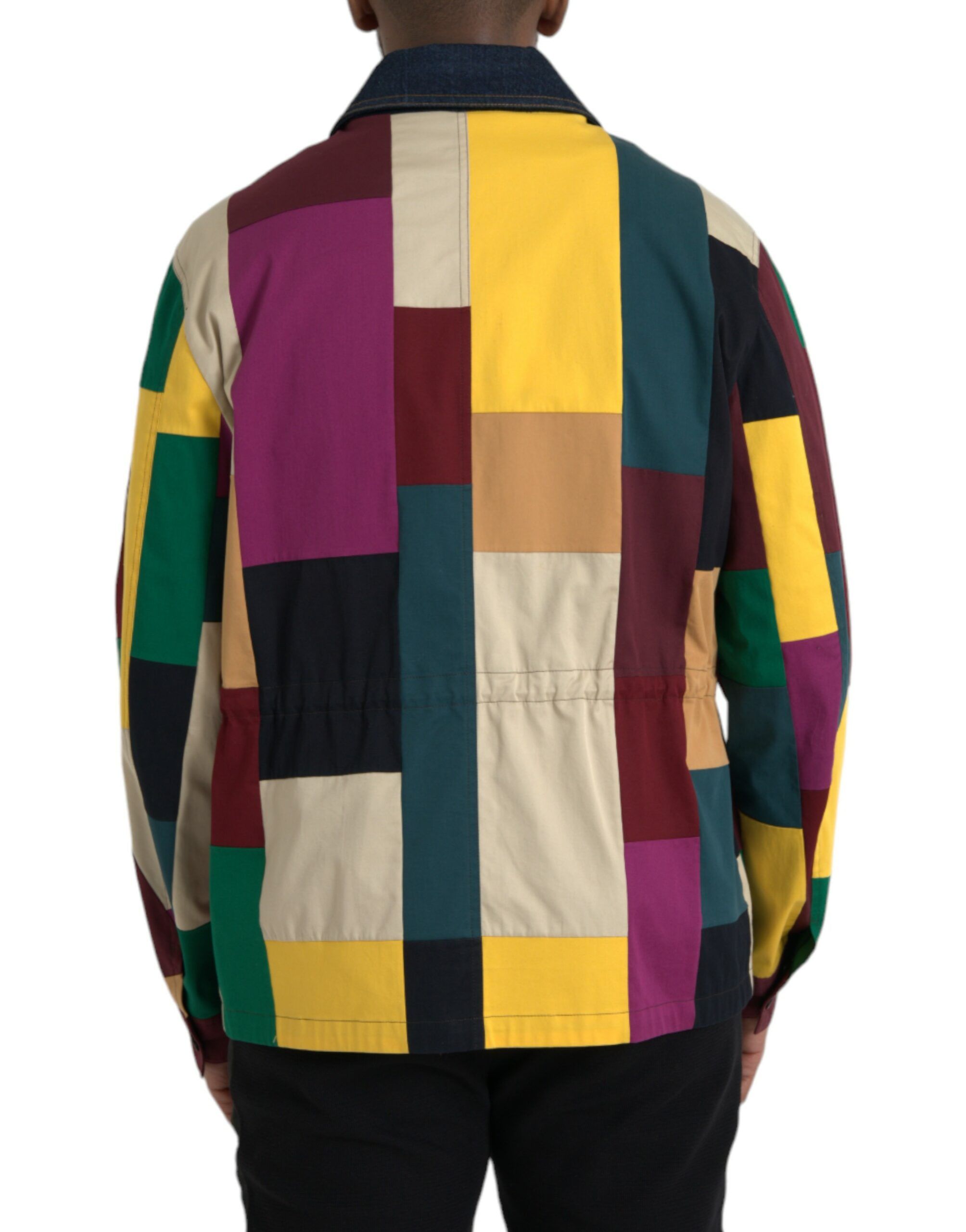 Patchwork Cotton Collared Men's Jacket - Dolce & Gabbana - Modalova