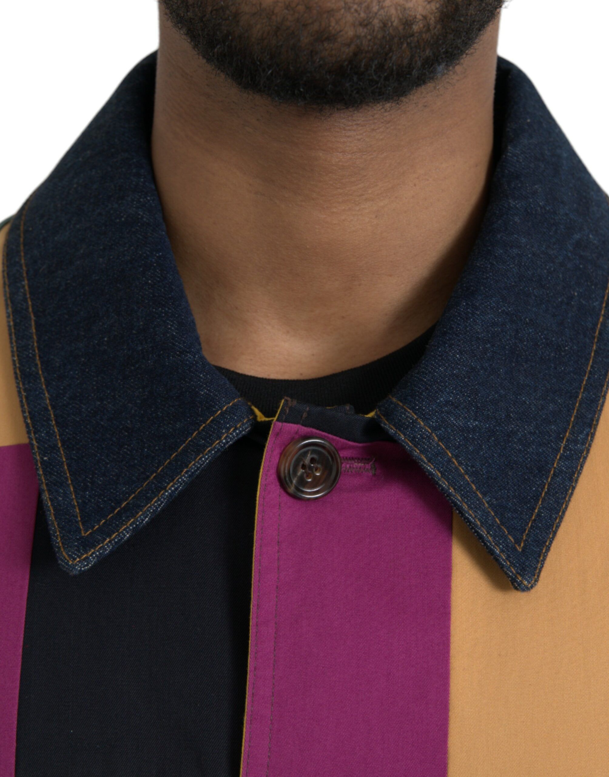 Patchwork Cotton Collared Men's Jacket - Dolce & Gabbana - Modalova